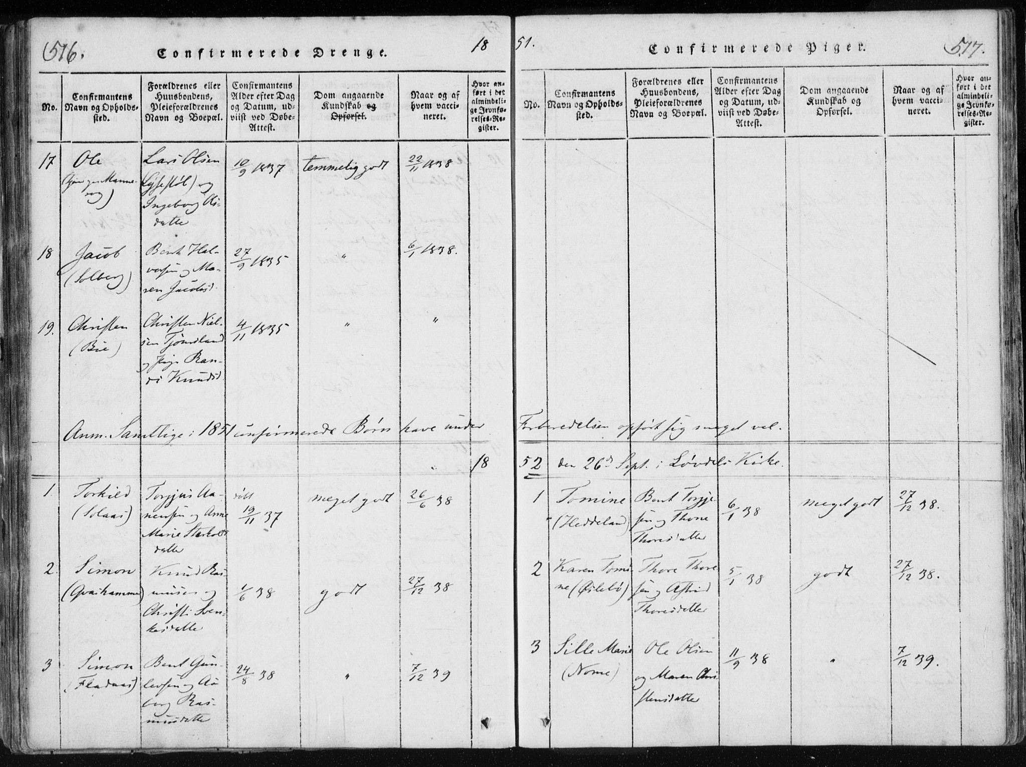Holum sokneprestkontor, SAK/1111-0022/F/Fa/Fac/L0002: Ministerialbok nr. A 2, 1821-1859, s. 516-517