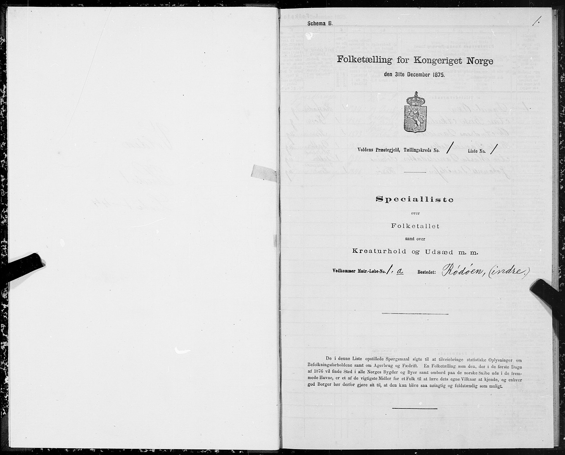 SAT, Folketelling 1875 for 1519P Volda prestegjeld, 1875, s. 1001