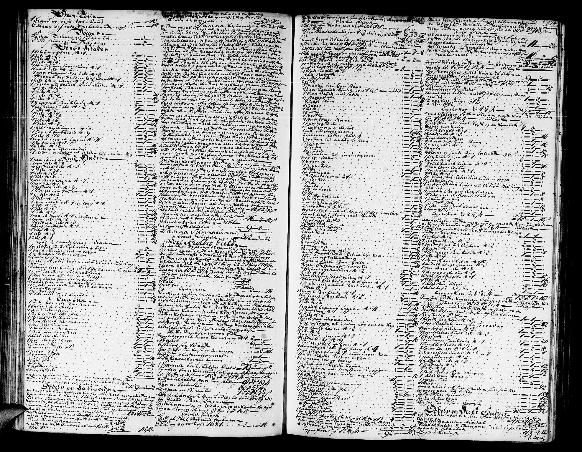 Nedenes sorenskriveri før 1824, SAK/1221-0007/H/Hc/L0008: Skifteprotokoll med register nr 8a, 1718-1725, s. 173b-174a