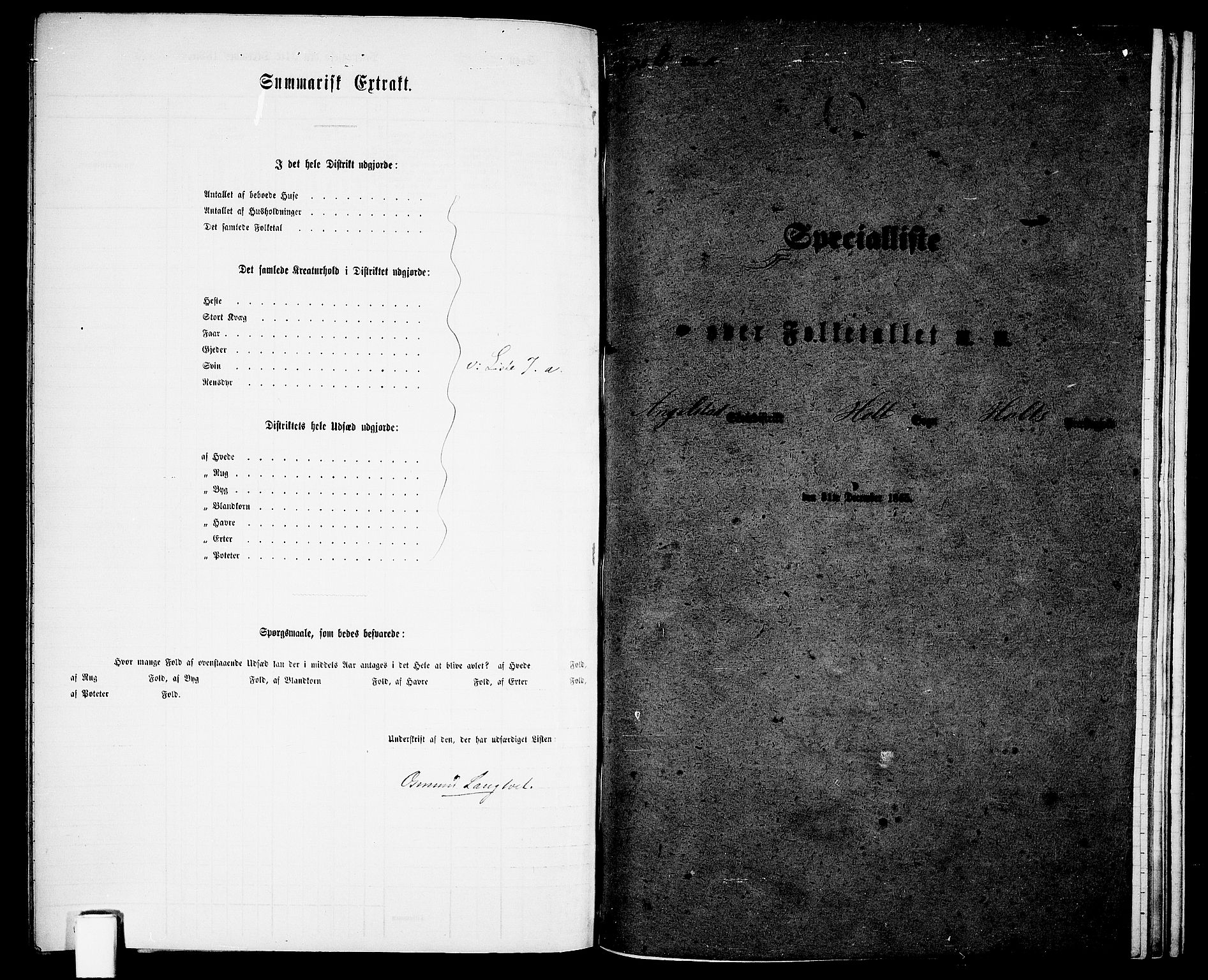 RA, Folketelling 1865 for 0914L Holt prestegjeld, Holt sokn, 1865, s. 152