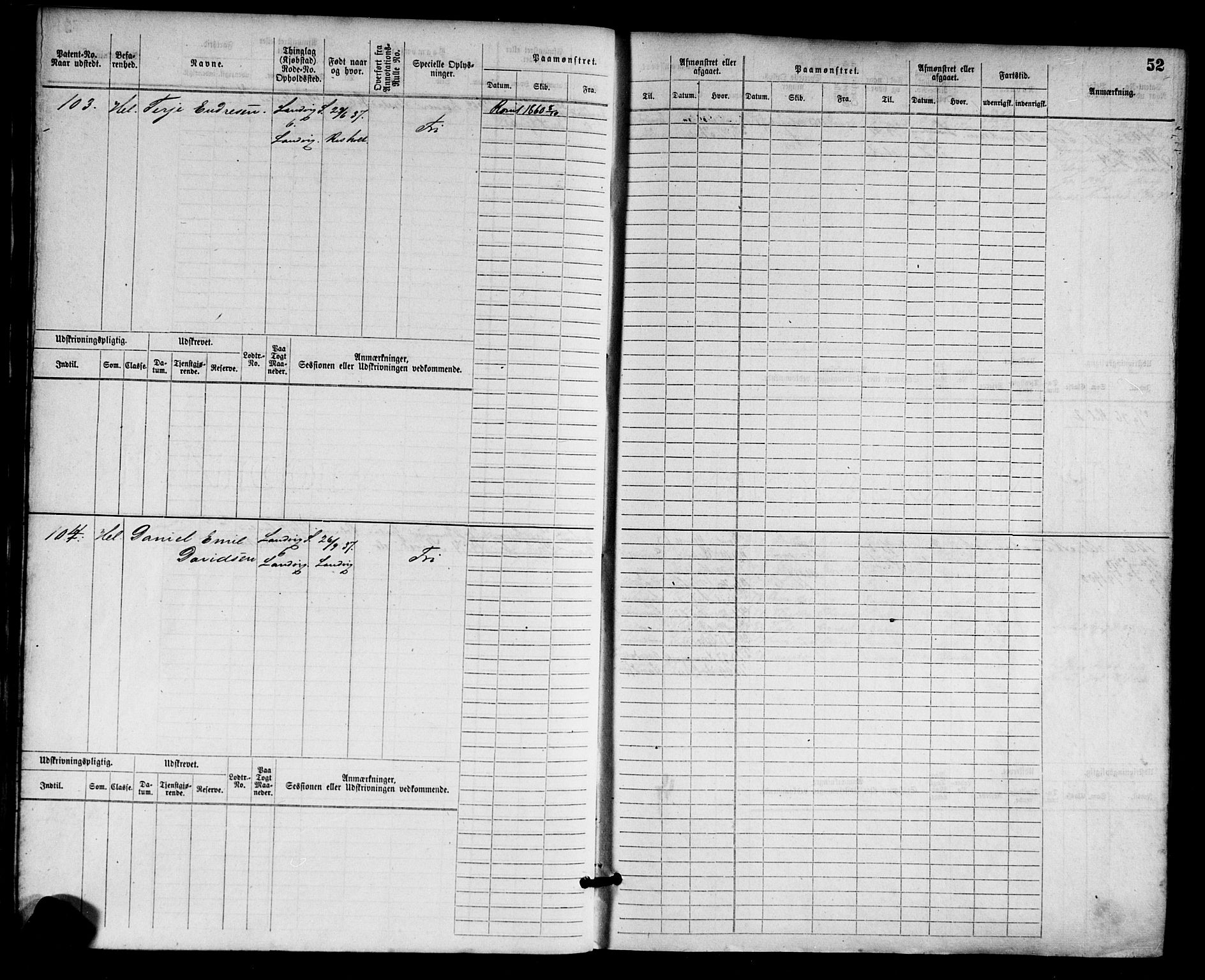 Grimstad mønstringskrets, AV/SAK-2031-0013/F/Fb/L0001: Hovedrulle nr 1-758, F-4, 1868-1869, s. 57