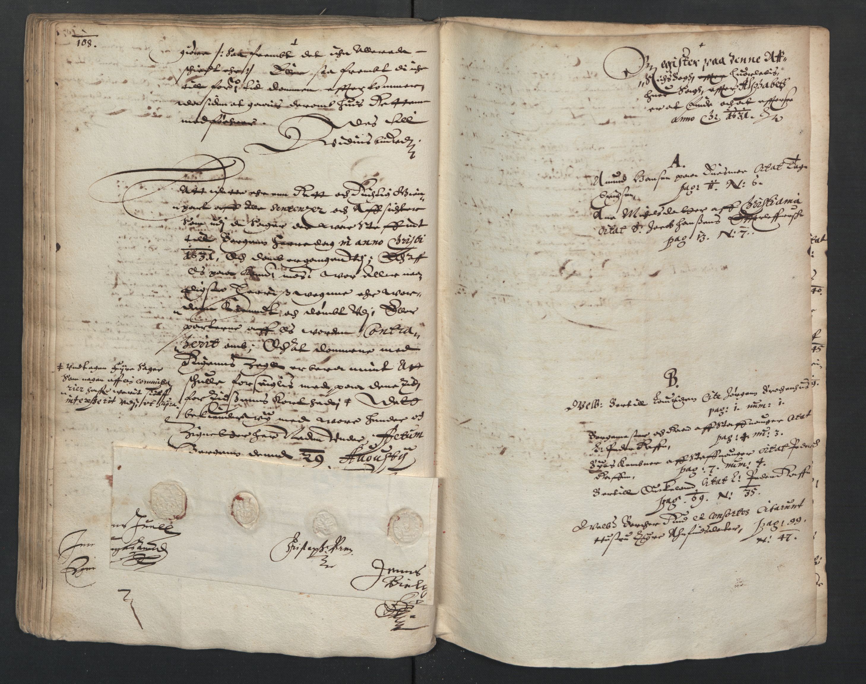 Herredagen 1539-1664  (Kongens Retterting), RA/EA-2882/A/L0017: Avsiktsbok, 1631