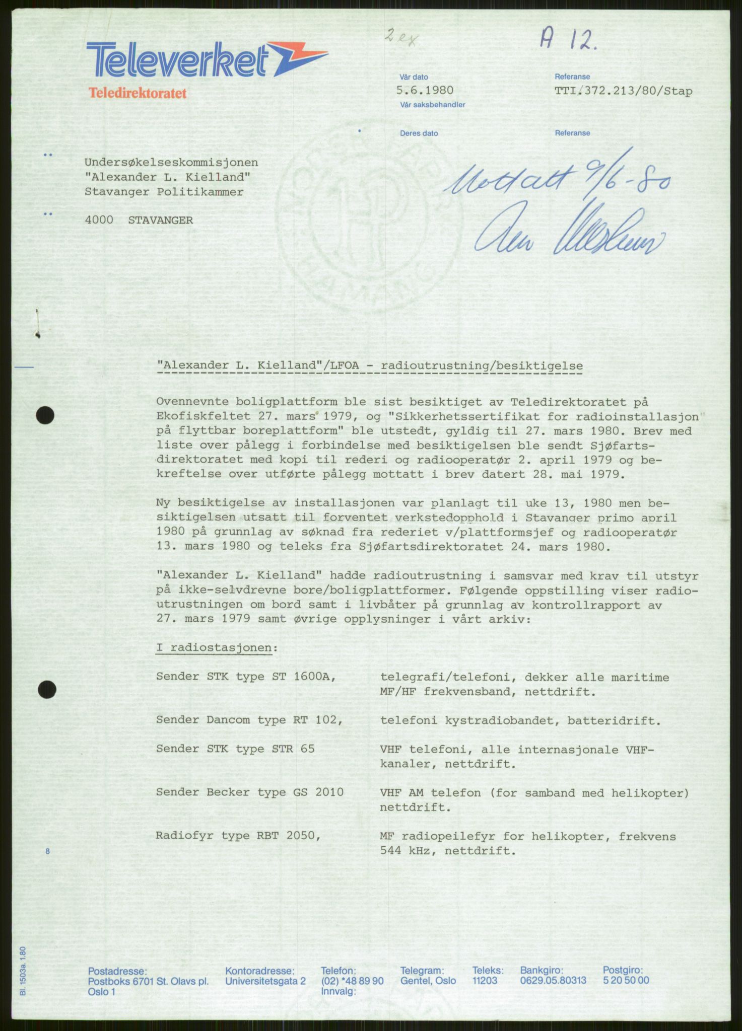 Justisdepartementet, Granskningskommisjonen ved Alexander Kielland-ulykken 27.3.1980, AV/RA-S-1165/D/L0006: A Alexander L. Kielland (Doku.liste + A3-A6, A11-A13, A18-A20-A21, A23, A31 av 31)/Dykkerjournaler, 1980-1981, s. 55