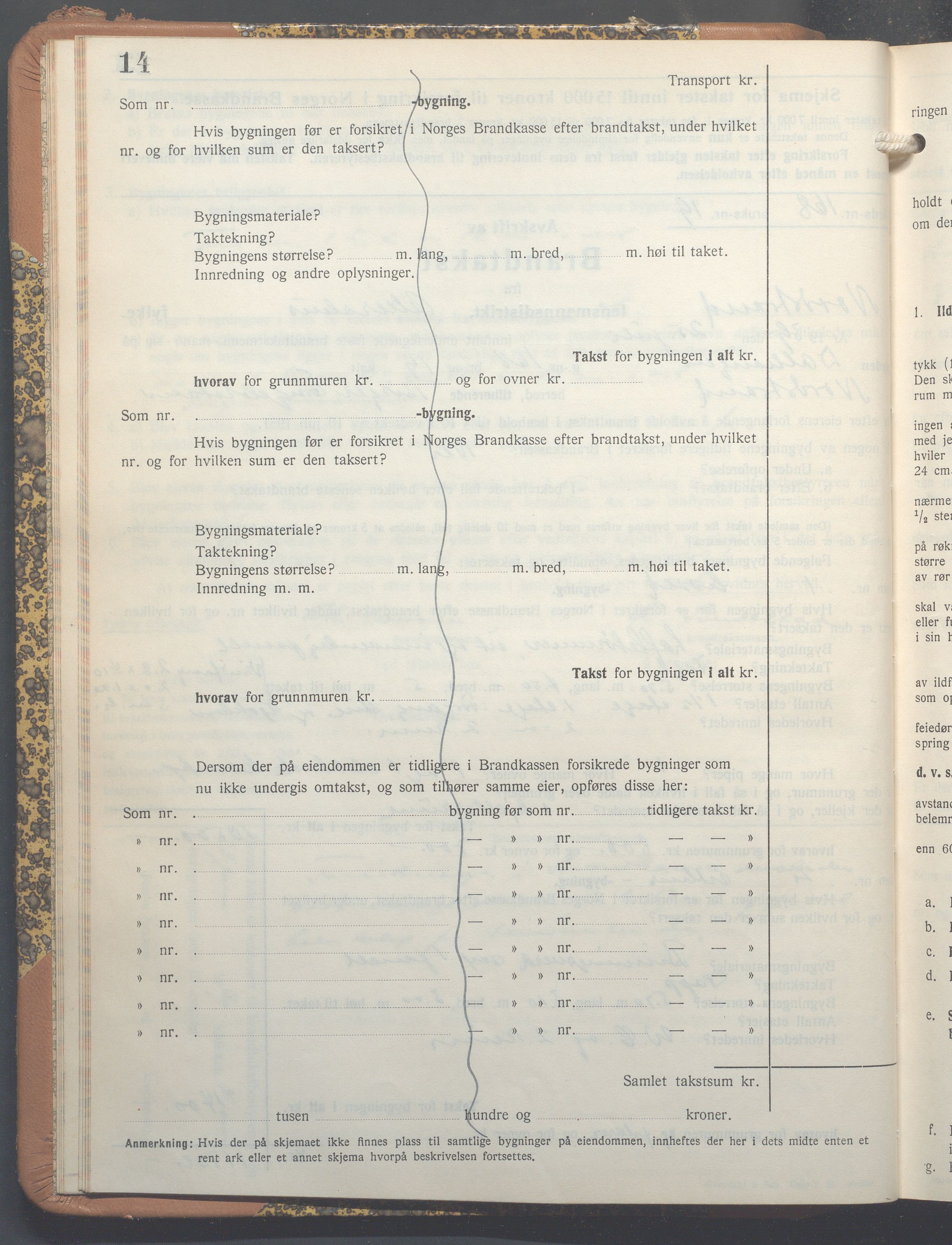 Lensmennene i Aker, OBA/A-10133/F/Fd/L0009: Branntakstprotokoll, 1939-1949, s. 14