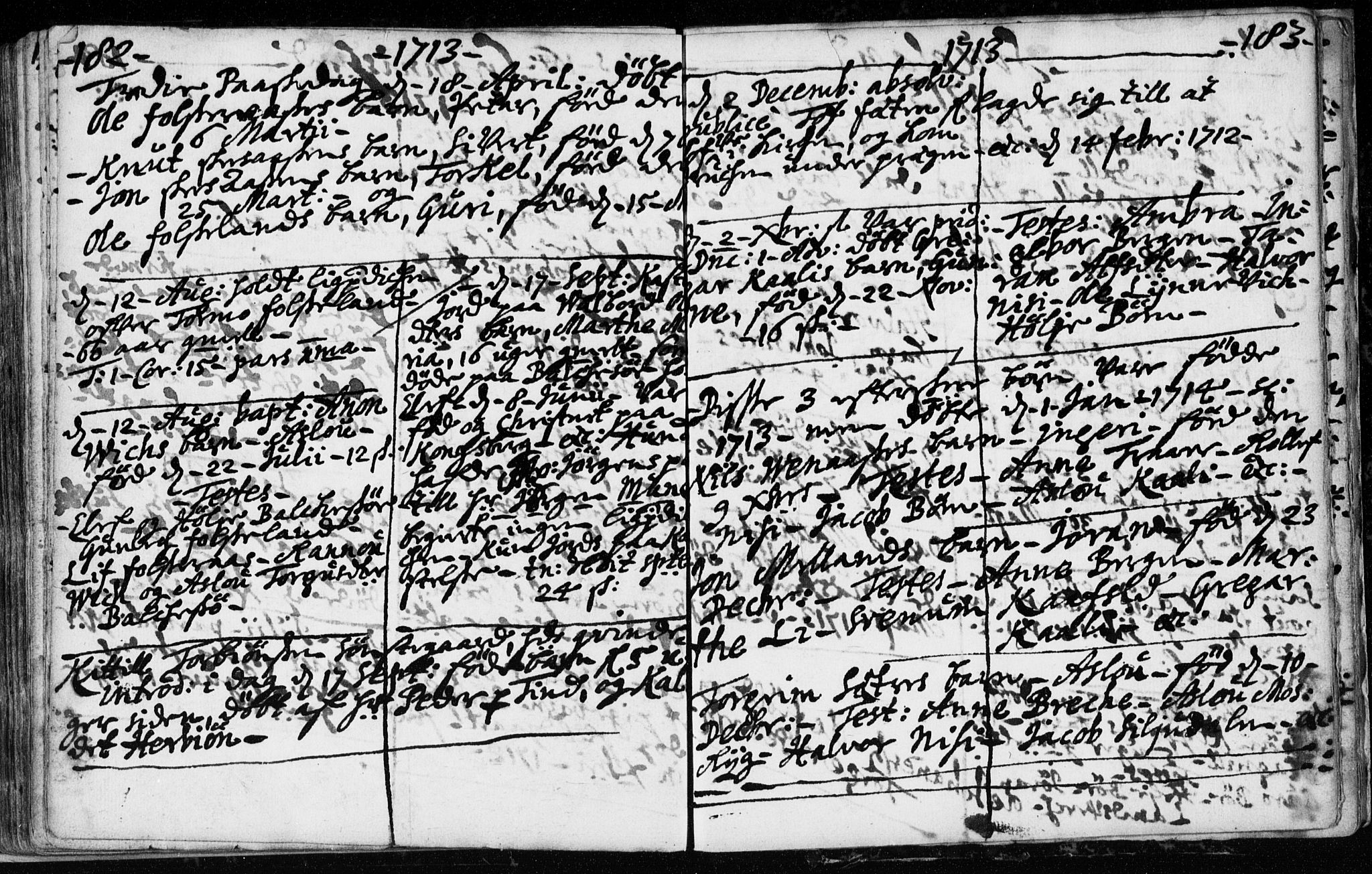 Hjartdal kirkebøker, AV/SAKO-A-270/F/Fa/L0001: Ministerialbok nr. I 1, 1685-1714, s. 182-183