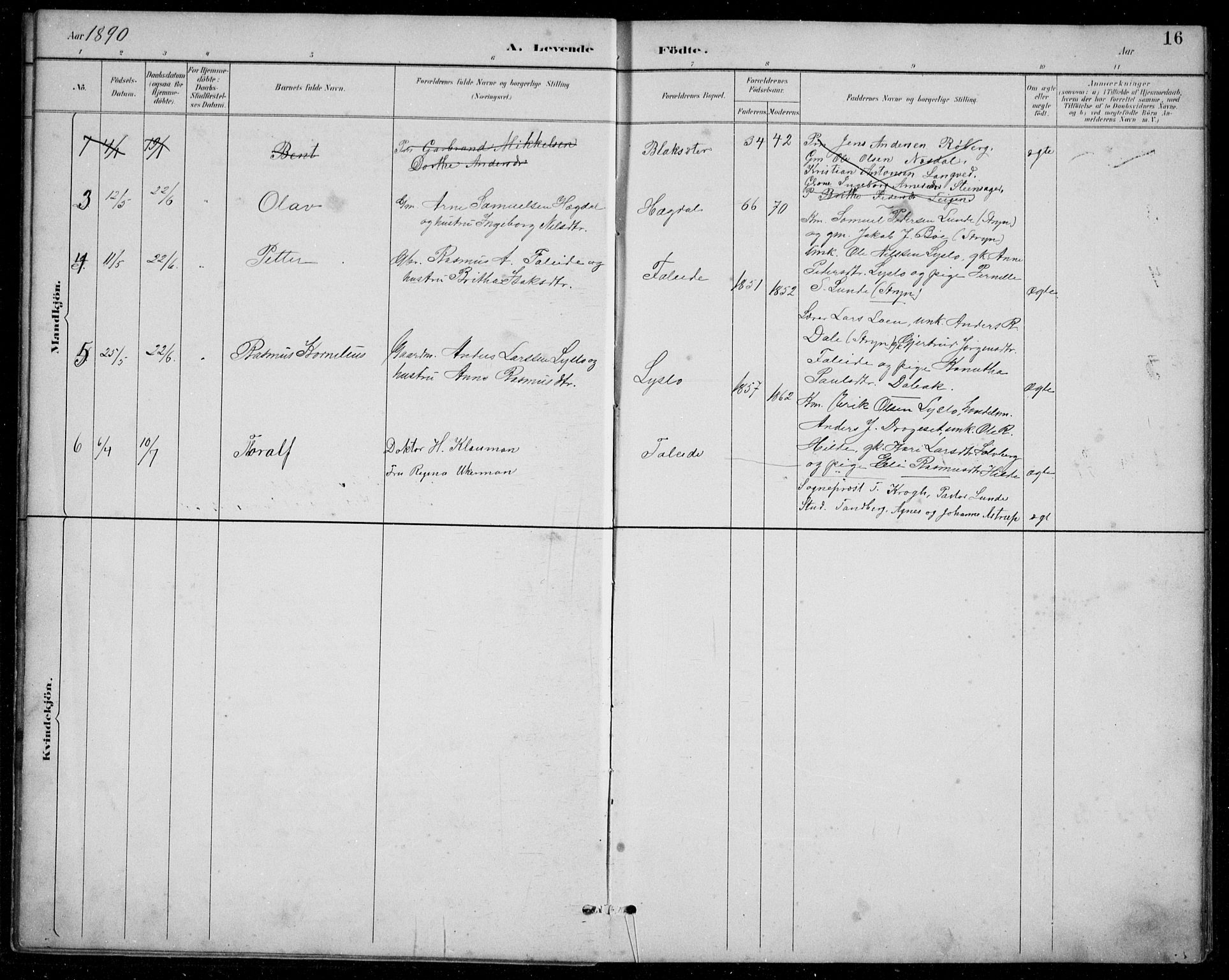Innvik sokneprestembete, AV/SAB-A-80501: Klokkerbok nr. A 3, 1886-1912, s. 16