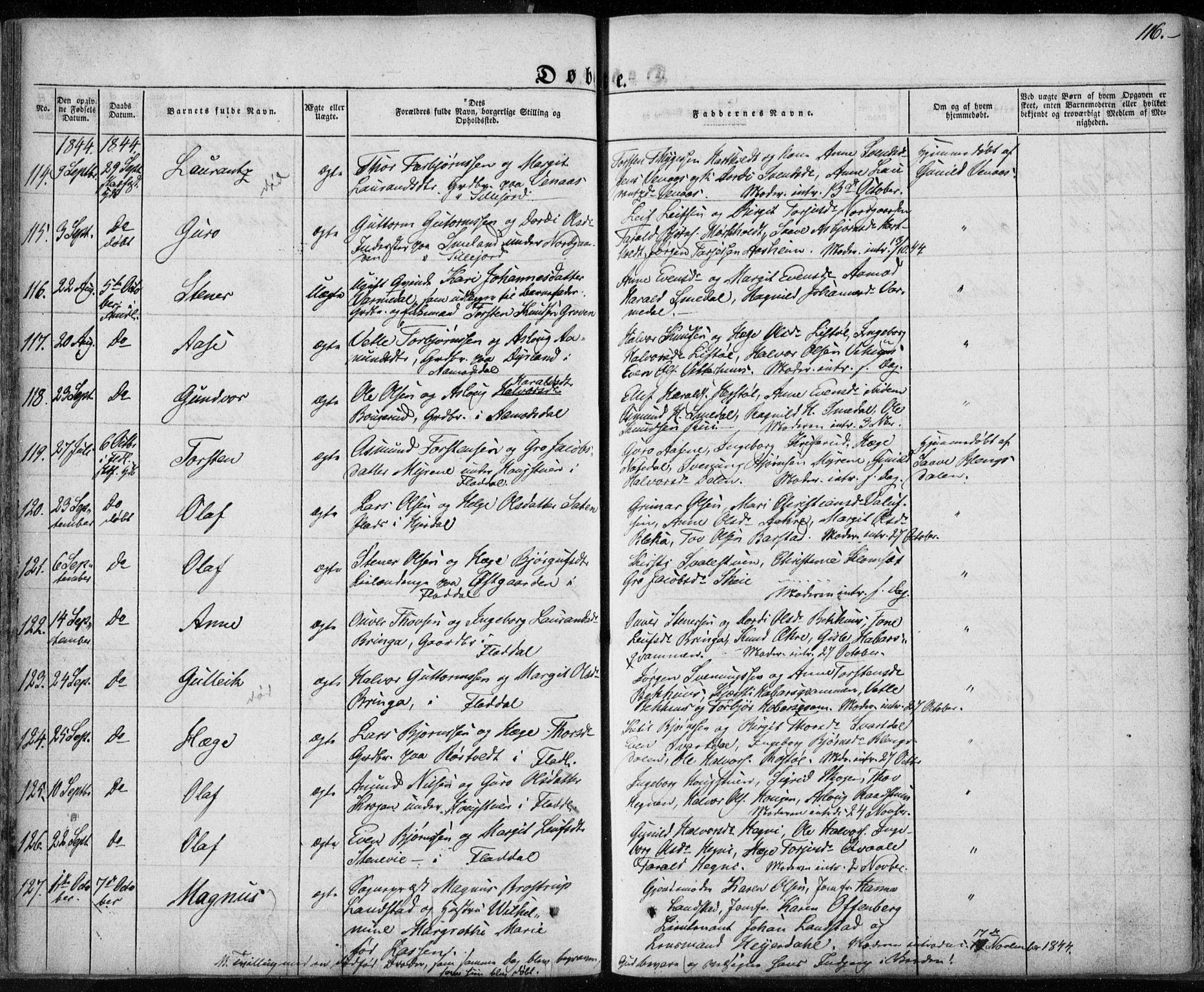 Seljord kirkebøker, AV/SAKO-A-20/F/Fa/L0011: Ministerialbok nr. I 11, 1831-1849, s. 116