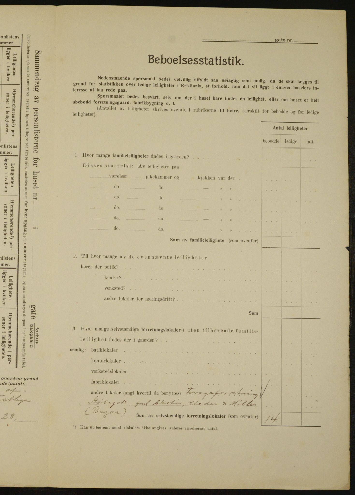 OBA, Kommunal folketelling 1.2.1910 for Kristiania, 1910, s. 98307