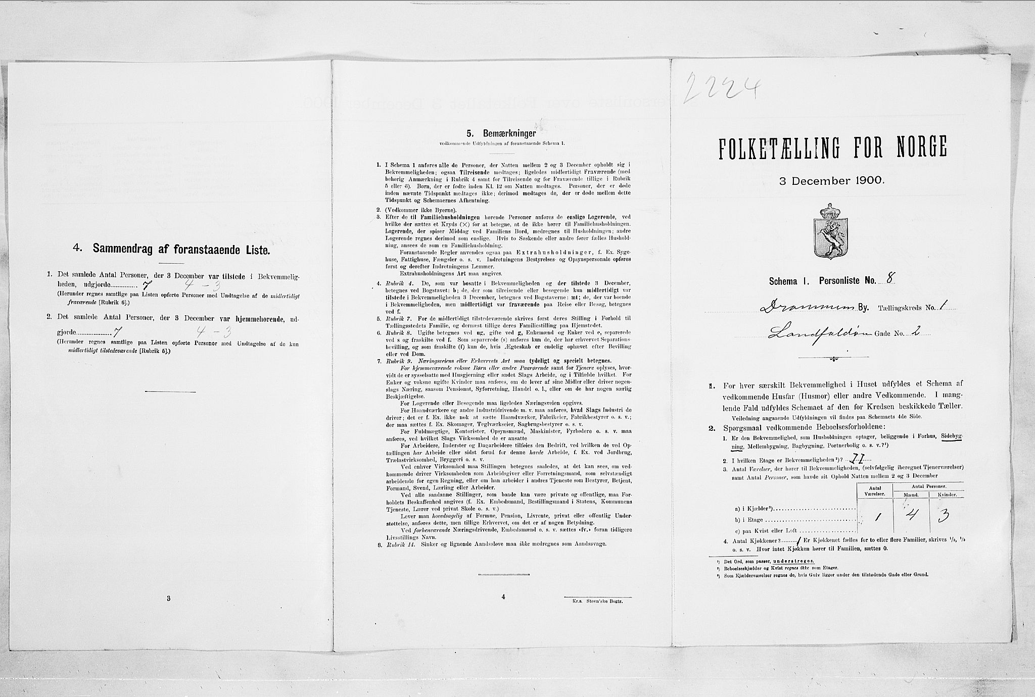 RA, Folketelling 1900 for 0602 Drammen kjøpstad, 1900, s. 592
