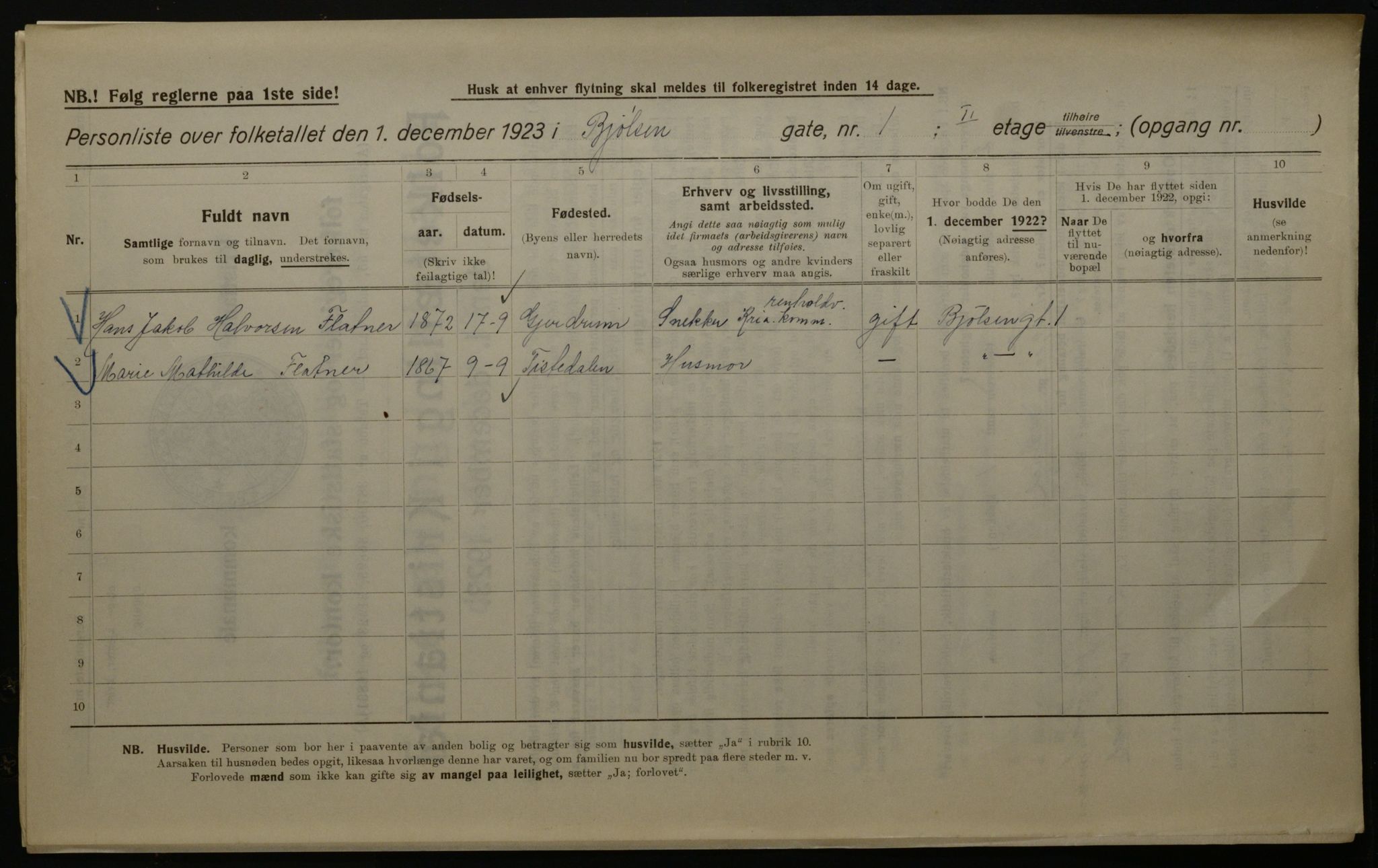 OBA, Kommunal folketelling 1.12.1923 for Kristiania, 1923, s. 7466