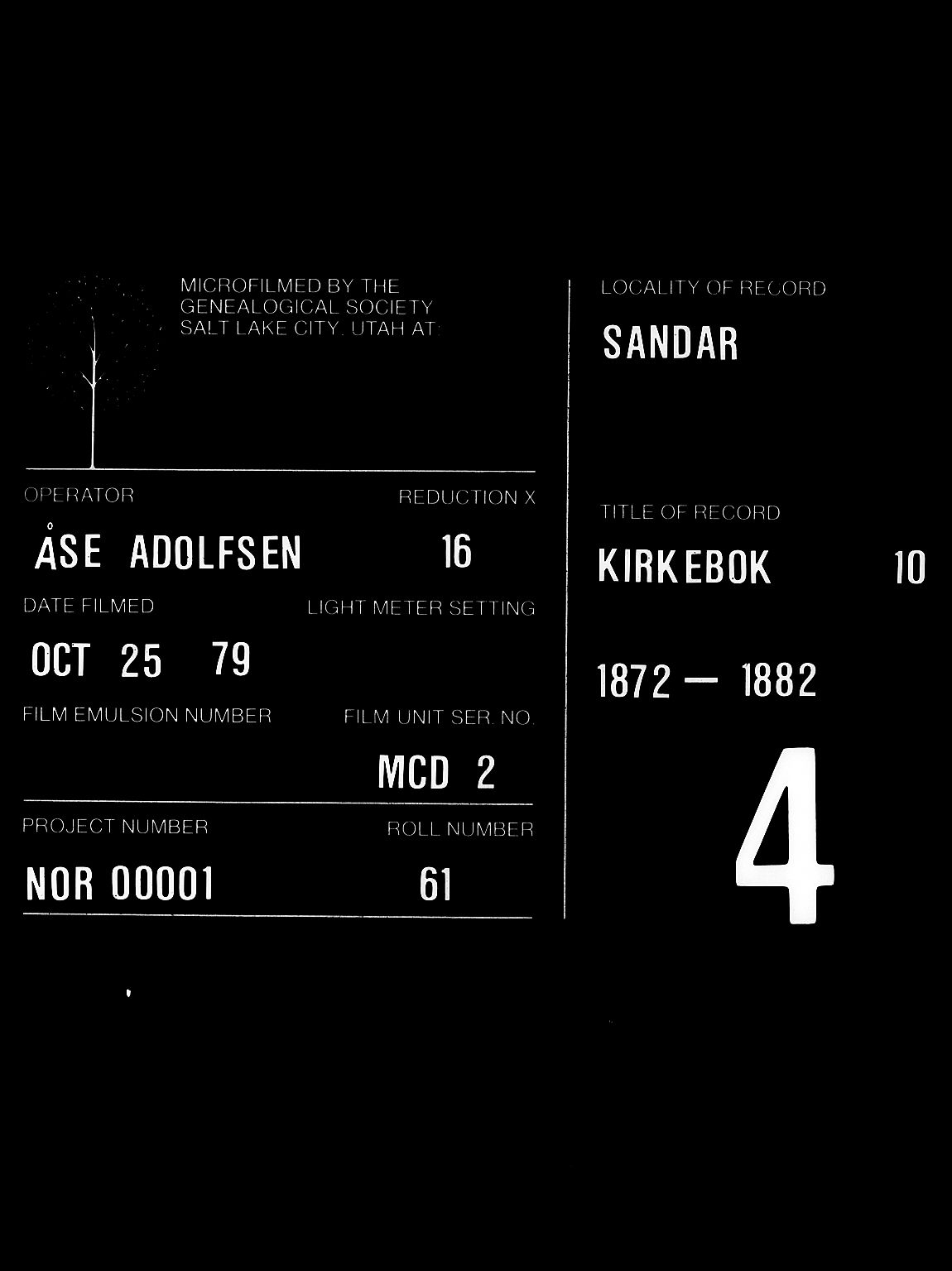 Sandar kirkebøker, AV/SAKO-A-243/F/Fa/L0010: Ministerialbok nr. 10, 1872-1882