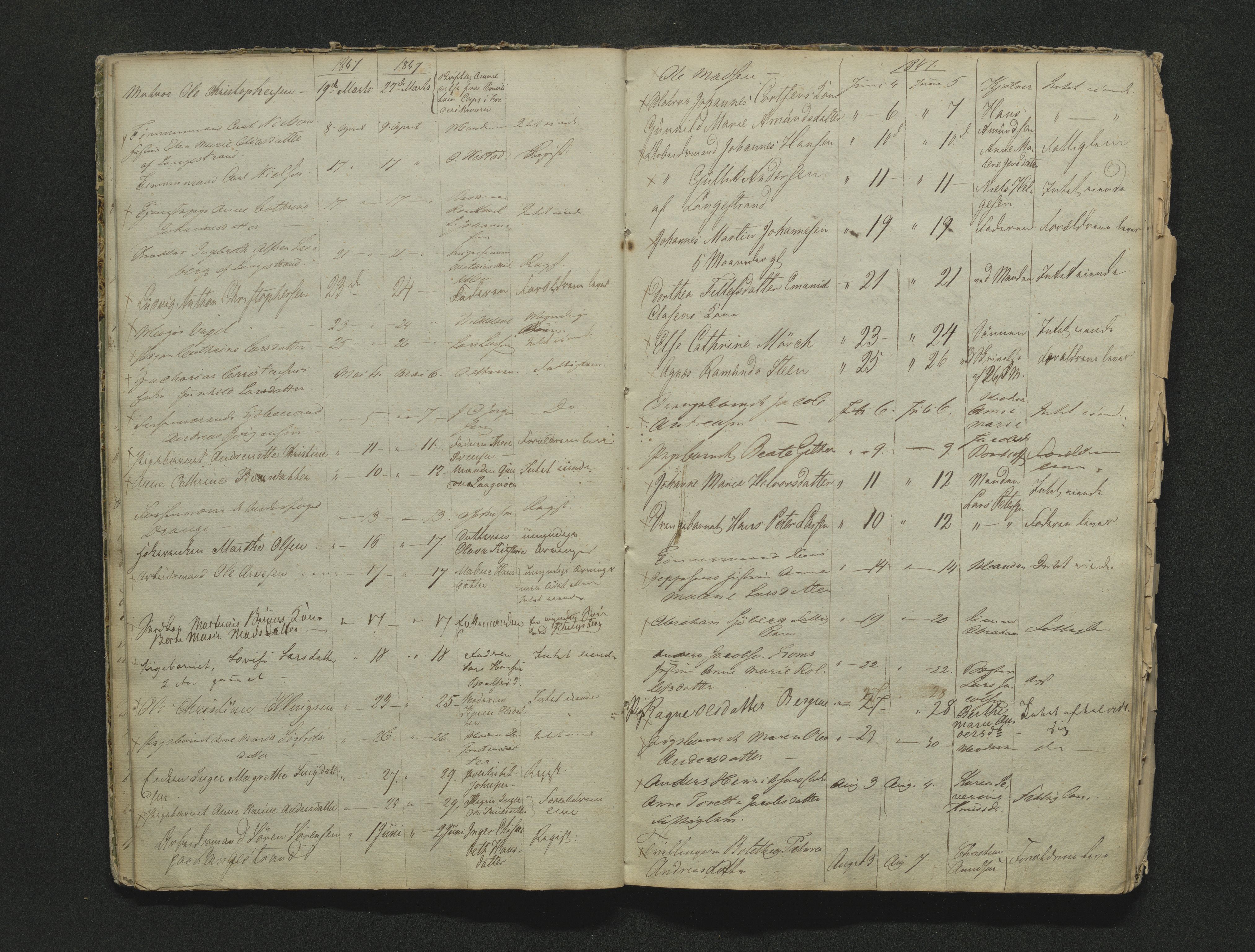 Larvik byfogd, AV/SAKO-A-218/H/Ha/Hab/L0001b: Dødsanmeldelsesprotokoll, 1838-1856