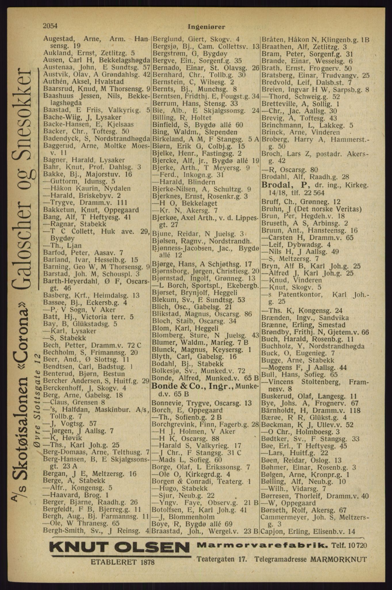 Kristiania/Oslo adressebok, PUBL/-, 1927, s. 2054