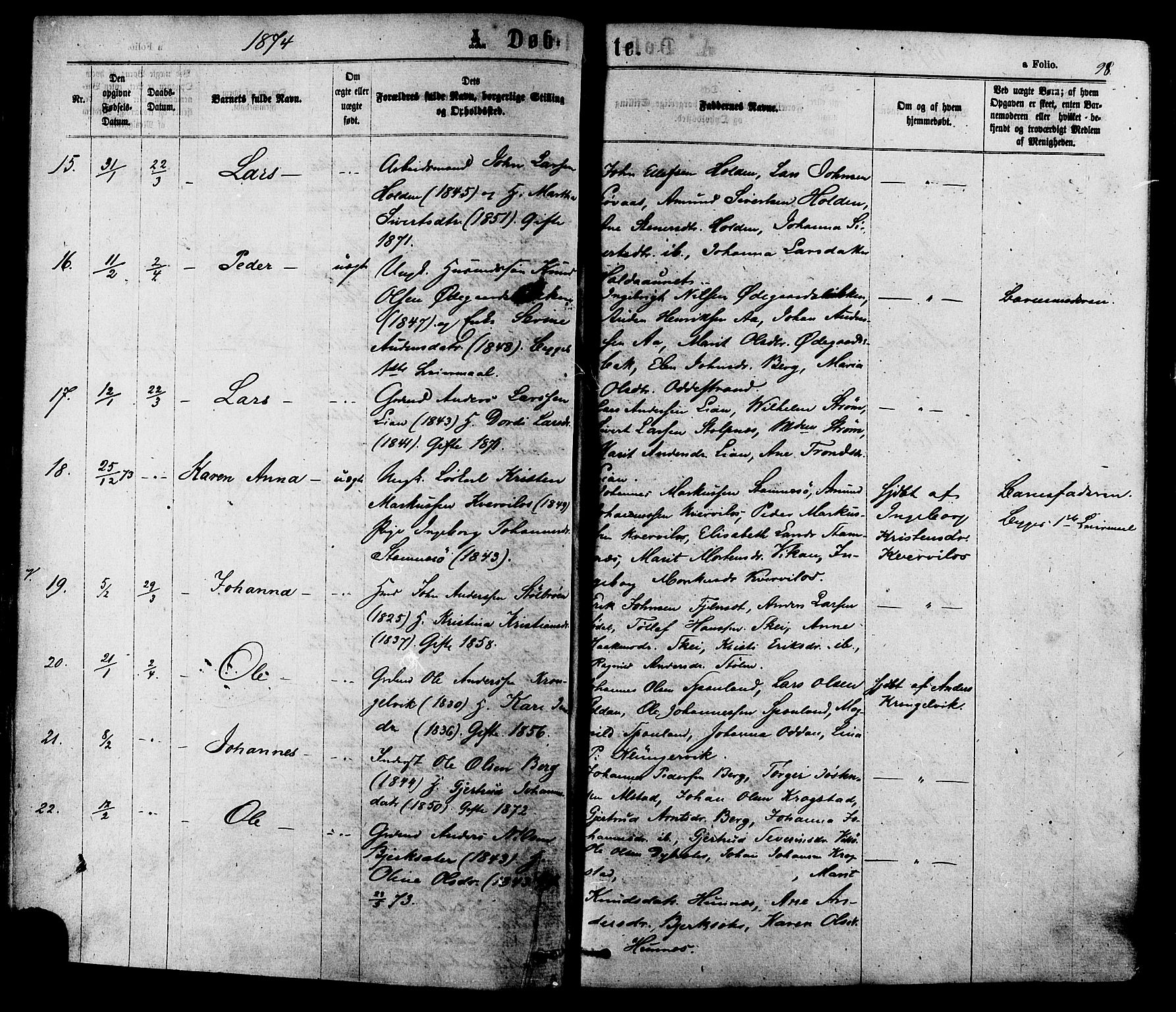 Ministerialprotokoller, klokkerbøker og fødselsregistre - Sør-Trøndelag, SAT/A-1456/630/L0495: Ministerialbok nr. 630A08, 1868-1878, s. 98