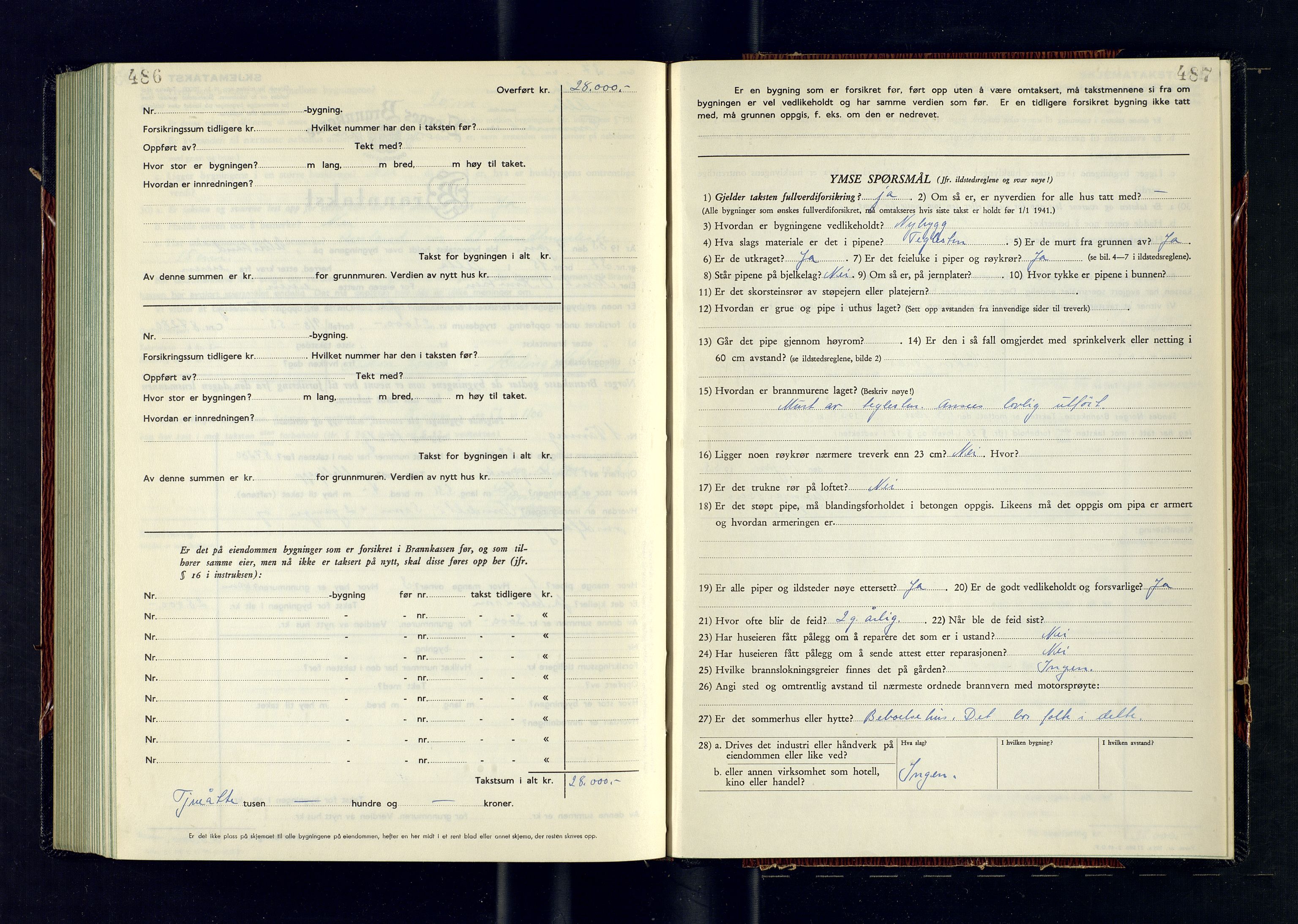 Alta lensmannskontor, AV/SATØ-S-1165/O/Ob/L0184: Branntakstprotokoll, 1950-1953, s. 486-487