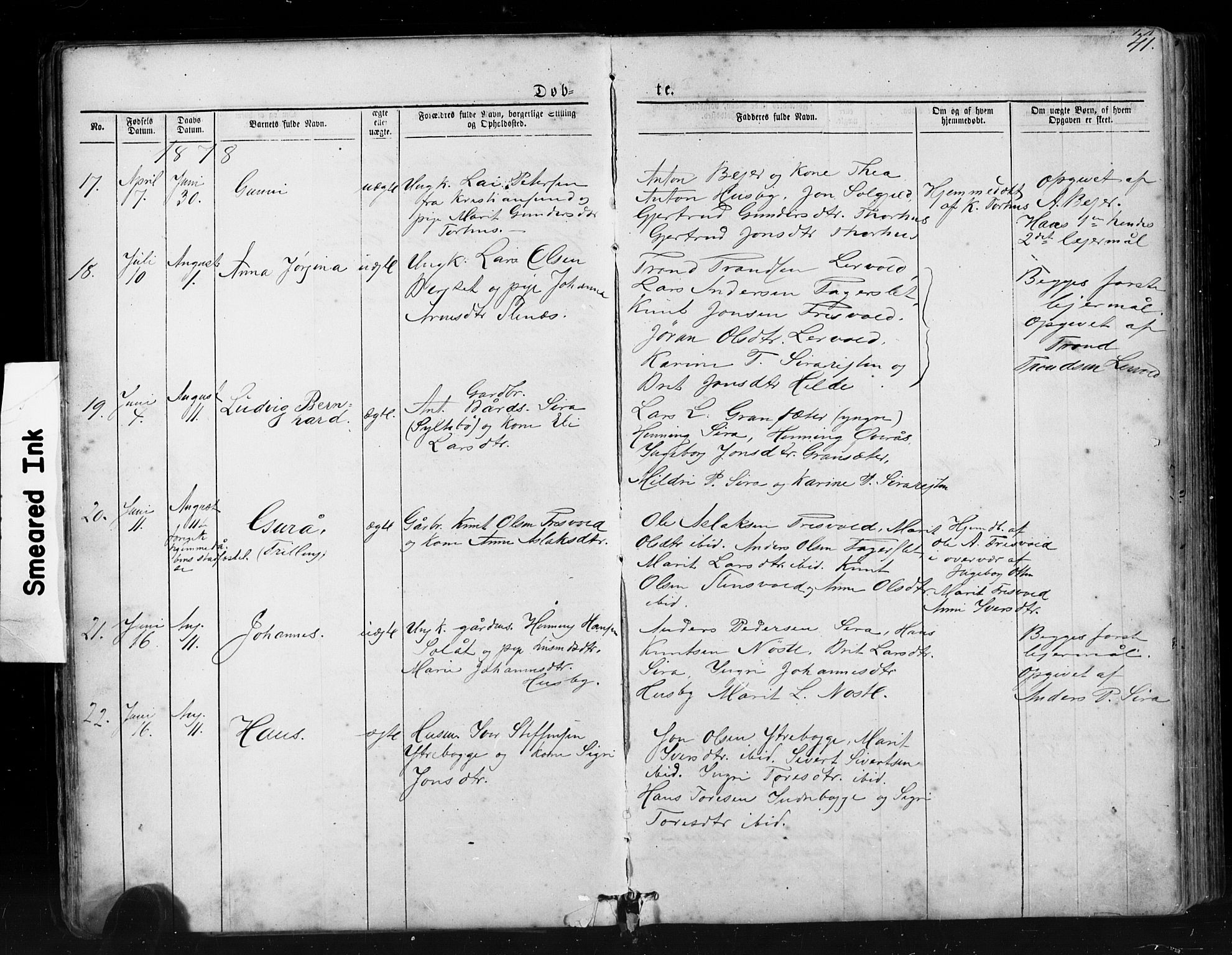 Ministerialprotokoller, klokkerbøker og fødselsregistre - Møre og Romsdal, AV/SAT-A-1454/552/L0638: Klokkerbok nr. 552C01, 1867-1902, s. 41