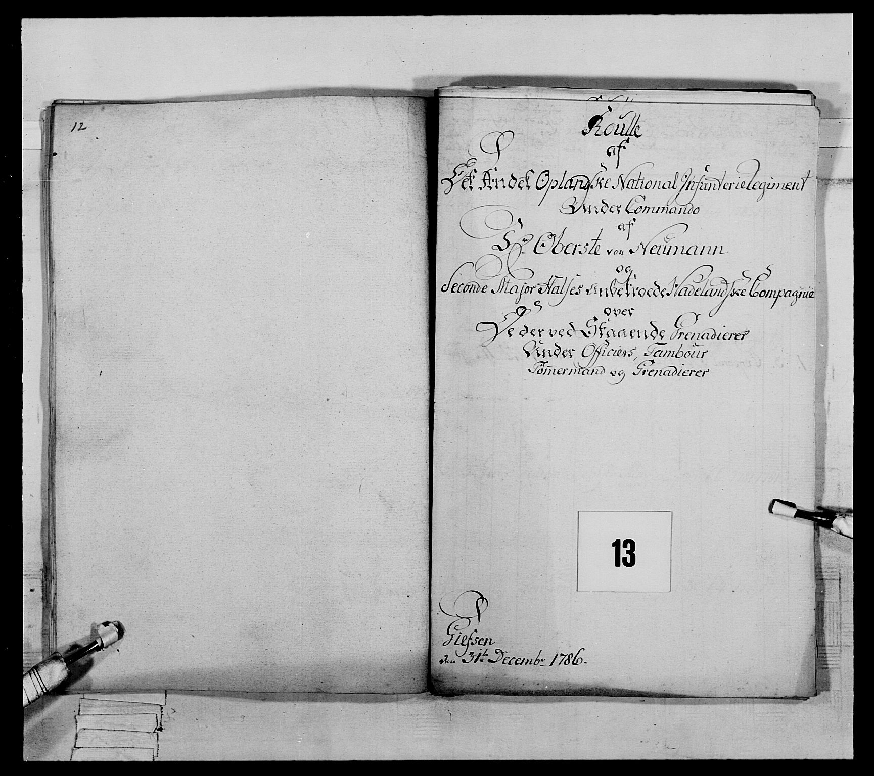 Generalitets- og kommissariatskollegiet, Det kongelige norske kommissariatskollegium, RA/EA-5420/E/Eh/L0065: 2. Opplandske nasjonale infanteriregiment, 1786-1789, s. 83