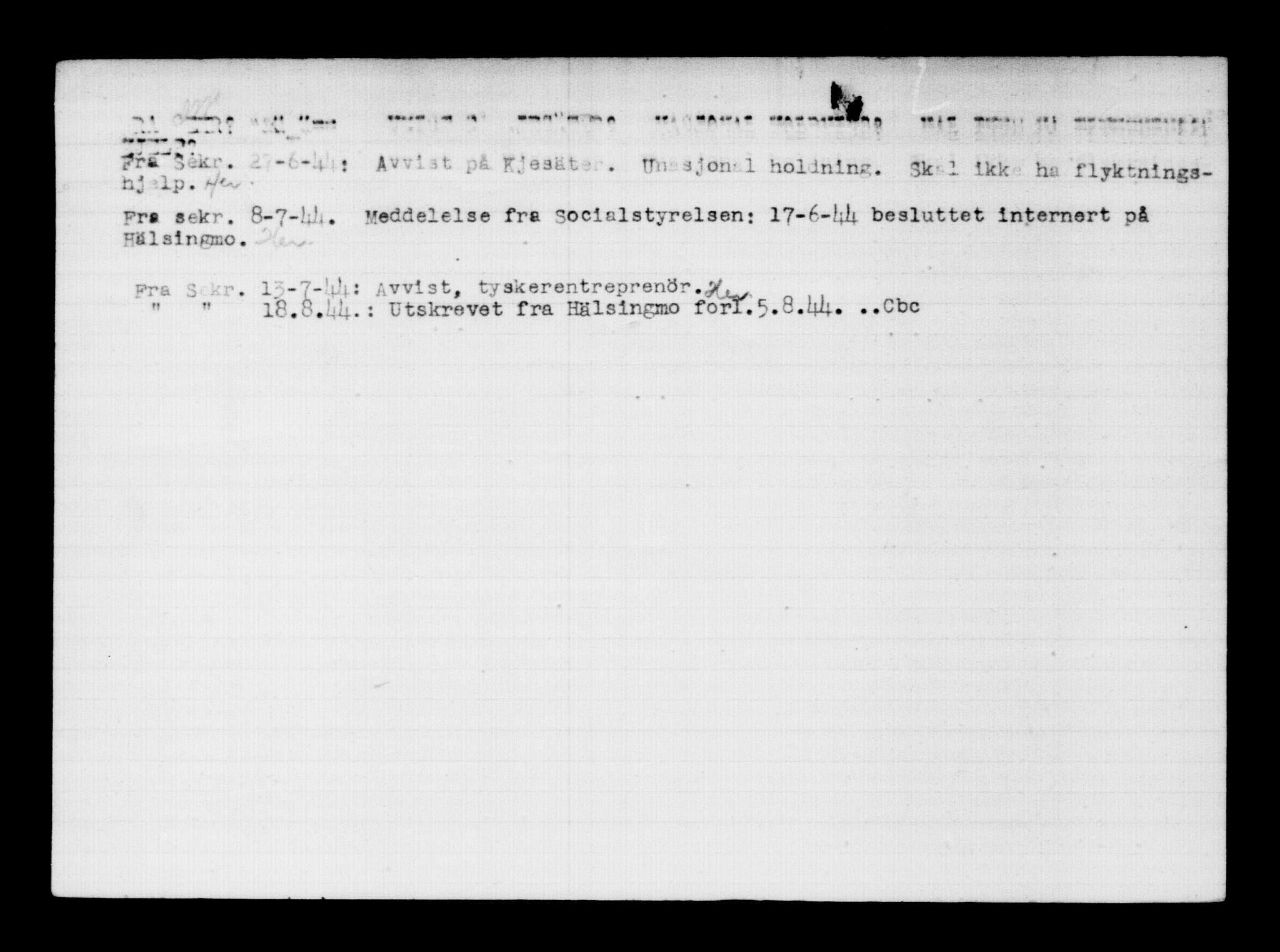 Den Kgl. Norske Legasjons Flyktningskontor, AV/RA-S-6753/V/Va/L0011: Kjesäterkartoteket.  Flyktningenr. 25300-28349, 1940-1945, s. 1793