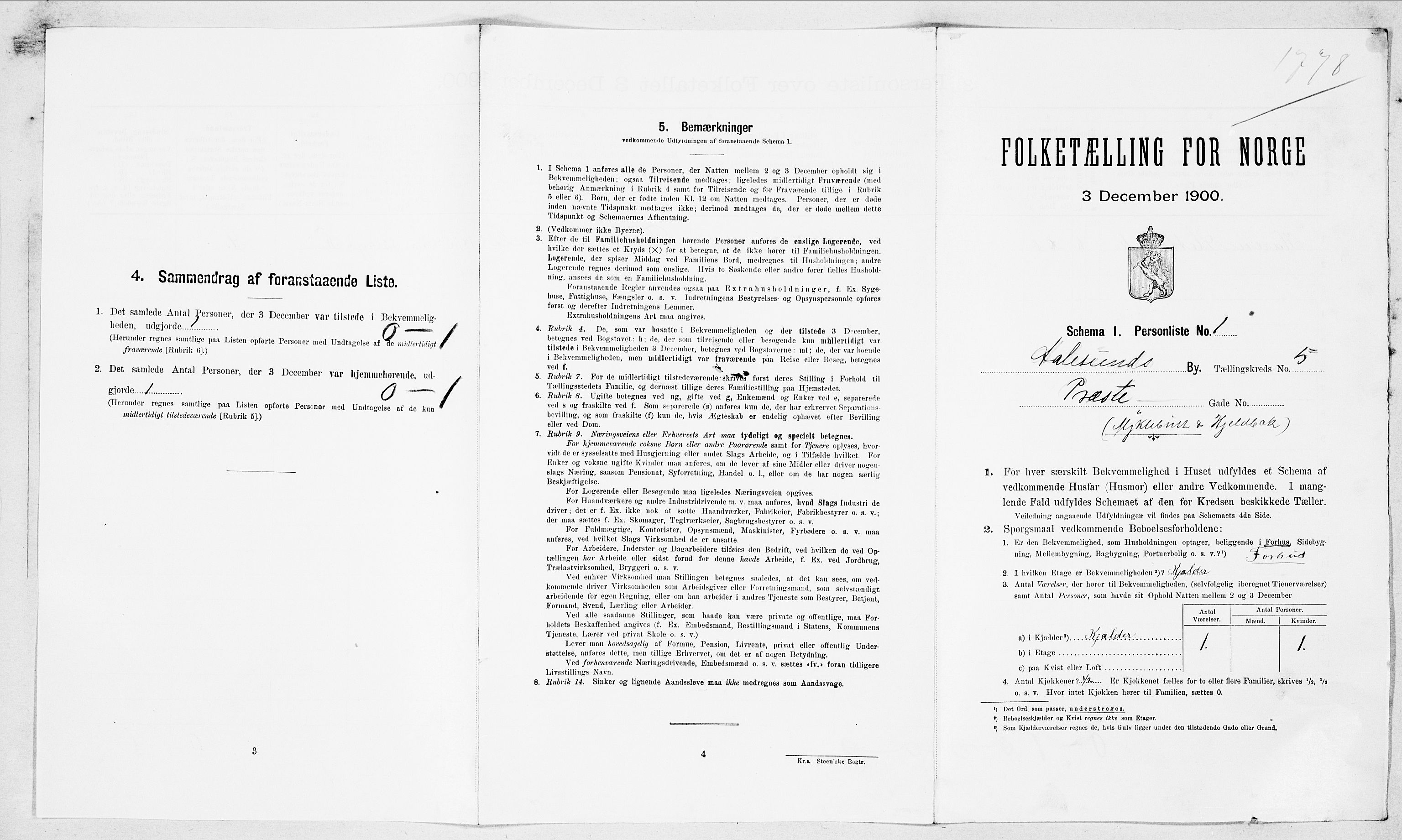 SAT, Folketelling 1900 for 1501 Ålesund kjøpstad, 1900, s. 1185