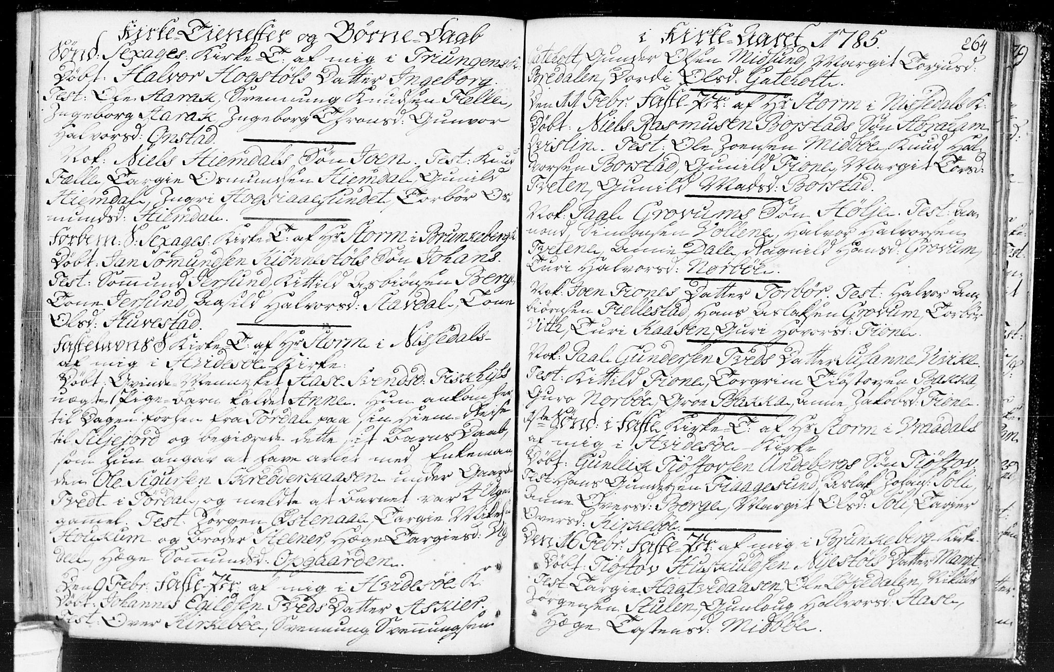 Kviteseid kirkebøker, SAKO/A-276/F/Fa/L0002: Ministerialbok nr. I 2, 1773-1786, s. 264