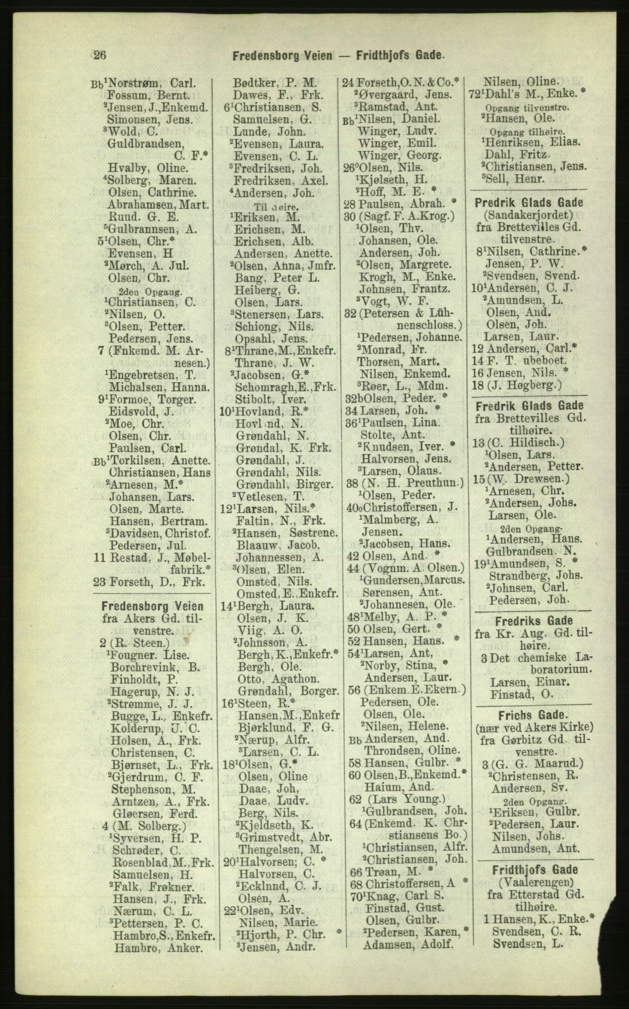 Kristiania/Oslo adressebok, PUBL/-, 1884, s. 26