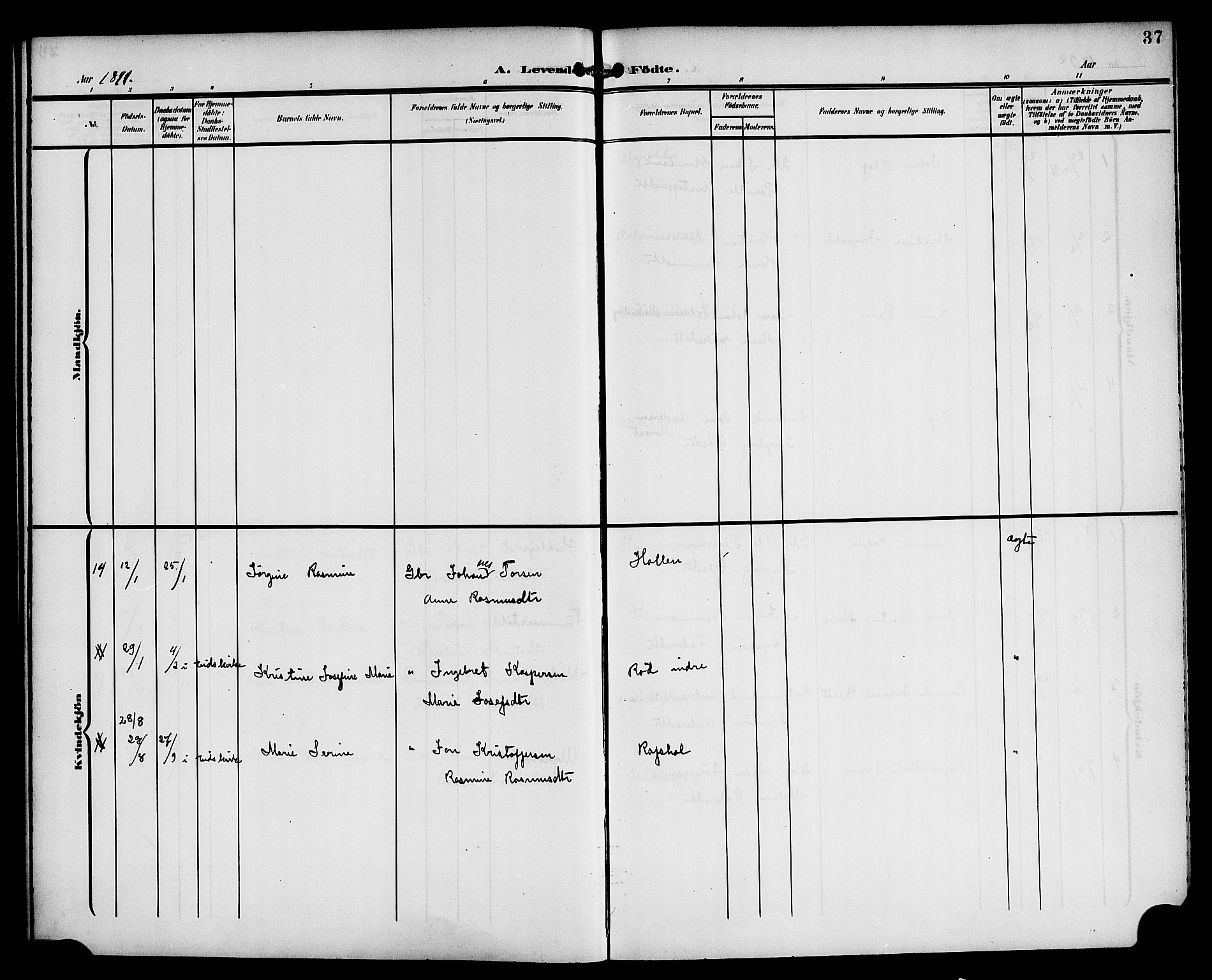 Eid sokneprestembete, AV/SAB-A-82301/H/Haa/Haac/L0001: Ministerialbok nr. C 1, 1879-1899, s. 37