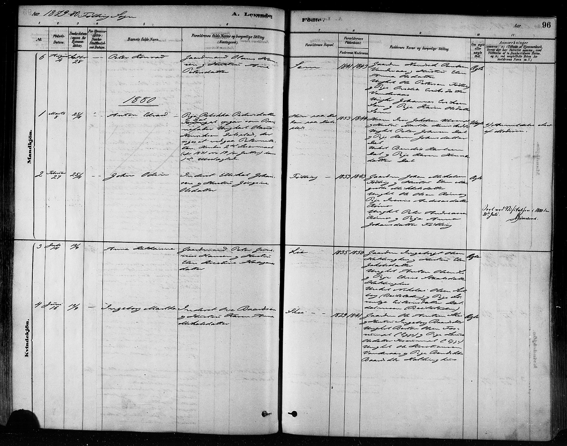 Ministerialprotokoller, klokkerbøker og fødselsregistre - Nord-Trøndelag, AV/SAT-A-1458/746/L0449: Ministerialbok nr. 746A07 /3, 1878-1899, s. 96