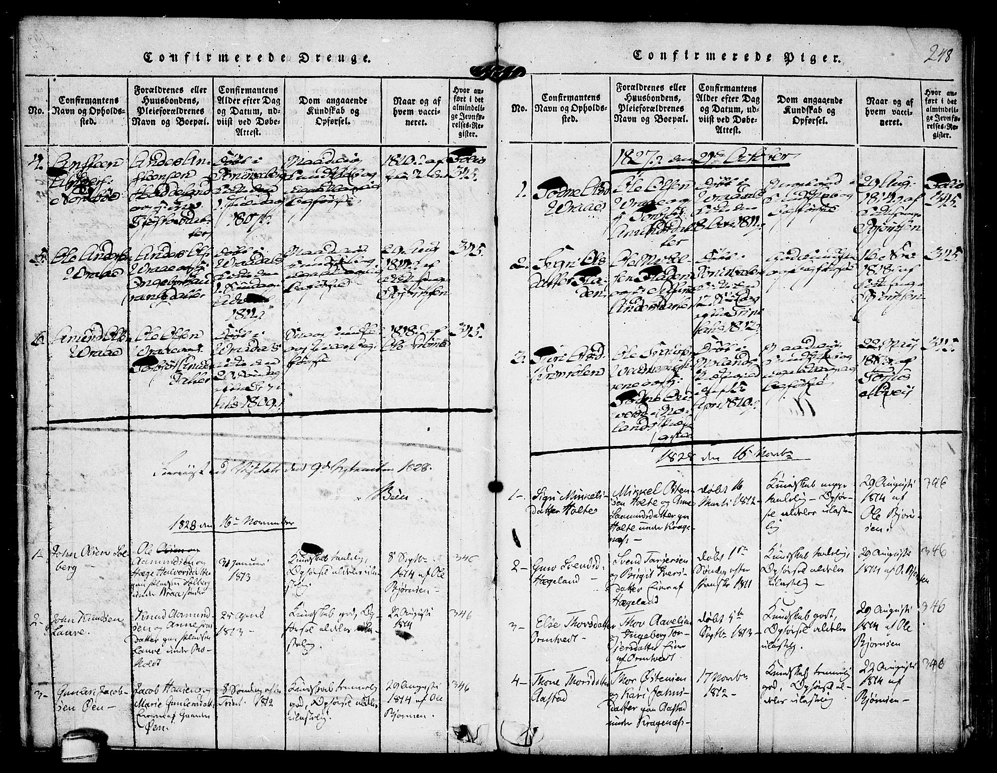 Kviteseid kirkebøker, AV/SAKO-A-276/F/Fc/L0001: Ministerialbok nr. III 1, 1815-1836, s. 248
