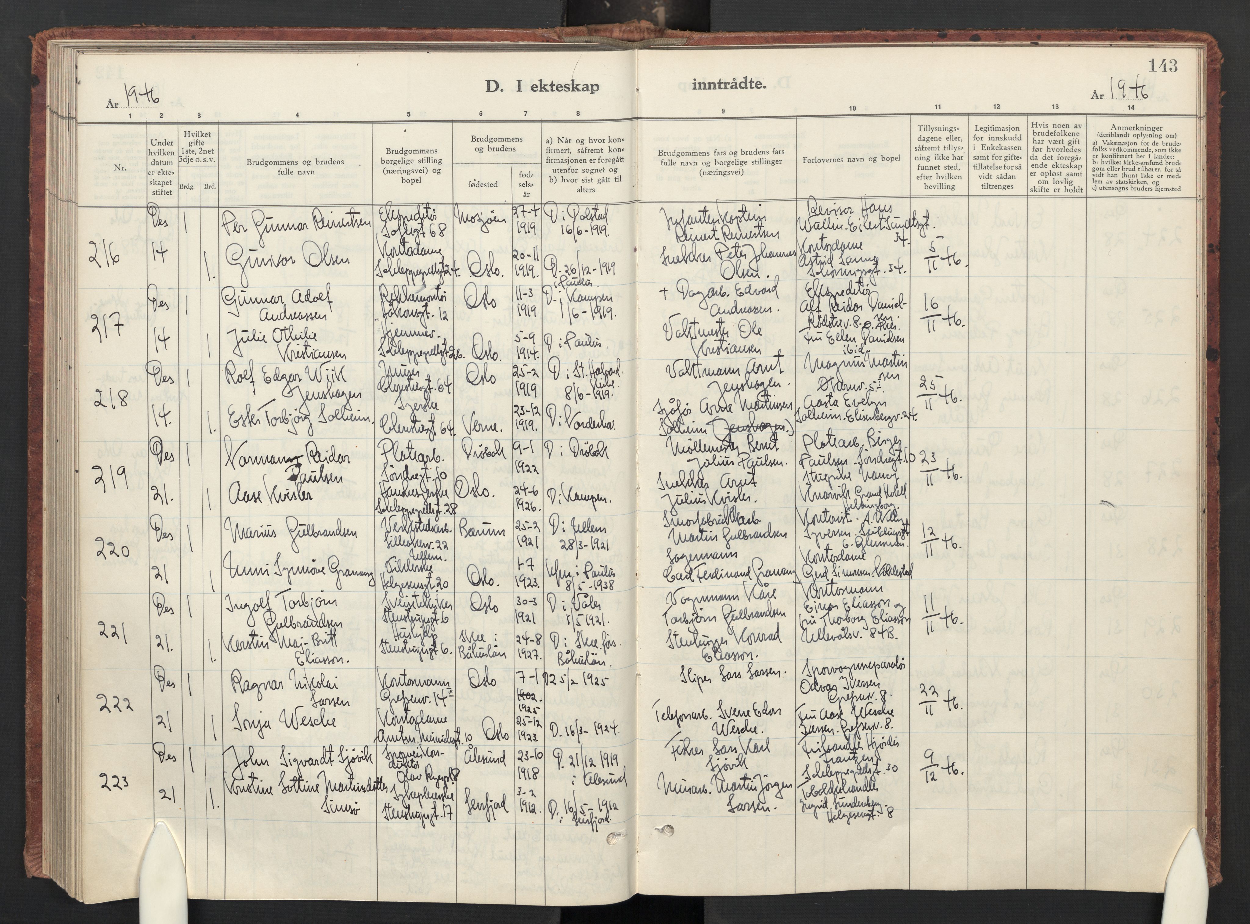 Paulus prestekontor Kirkebøker, AV/SAO-A-10871/F/Fa/L0031: Ministerialbok nr. 31, 1938-1948, s. 143