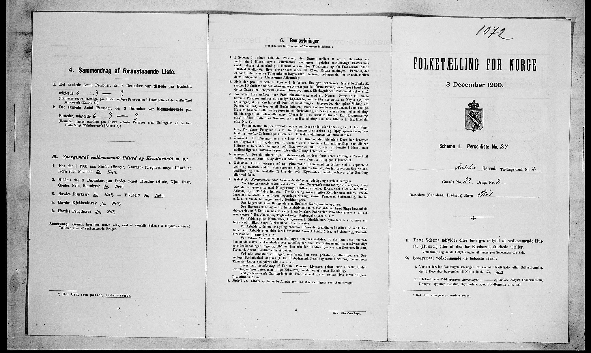 RA, Folketelling 1900 for 0719 Andebu herred, 1900, s. 267
