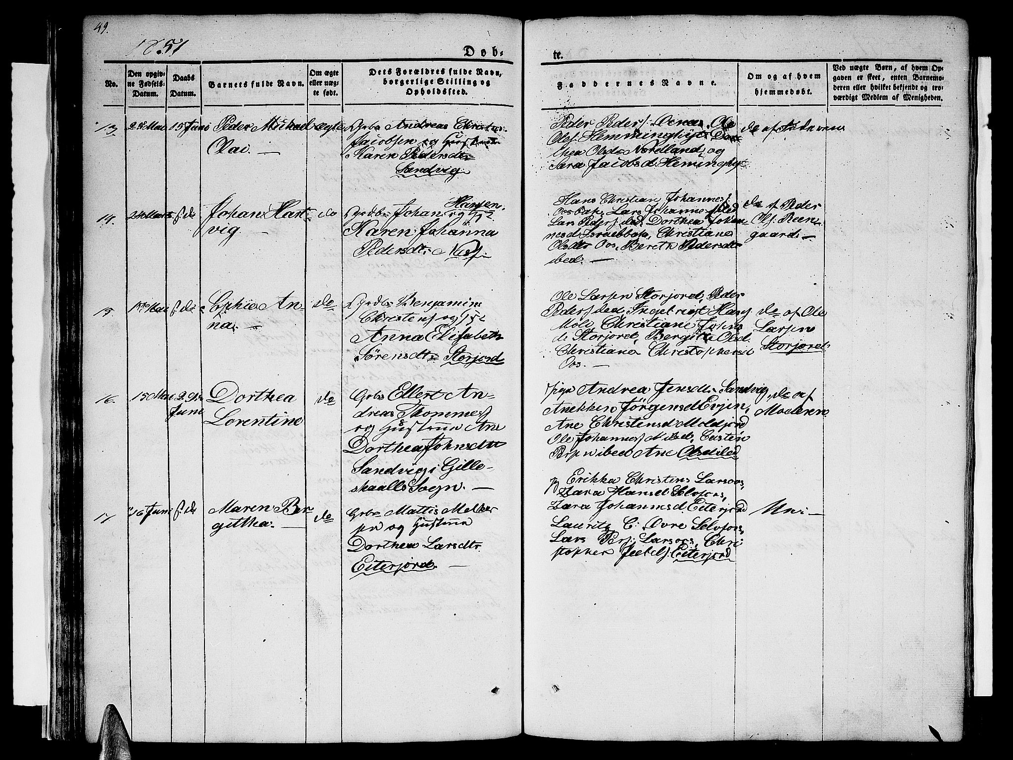 Ministerialprotokoller, klokkerbøker og fødselsregistre - Nordland, AV/SAT-A-1459/846/L0652: Klokkerbok nr. 846C02, 1841-1871, s. 49