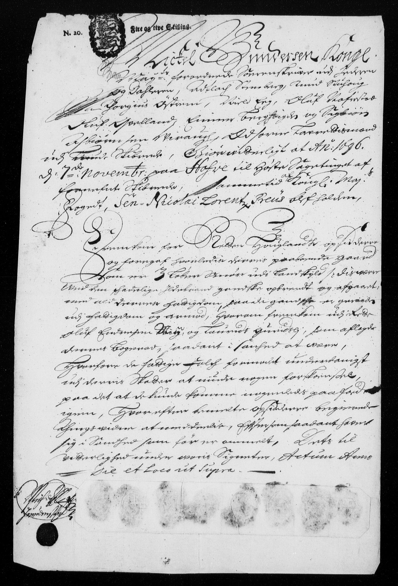 Rentekammeret inntil 1814, Reviderte regnskaper, Fogderegnskap, AV/RA-EA-4092/R46/L2728: Fogderegnskap Jæren og Dalane, 1694-1696, s. 517