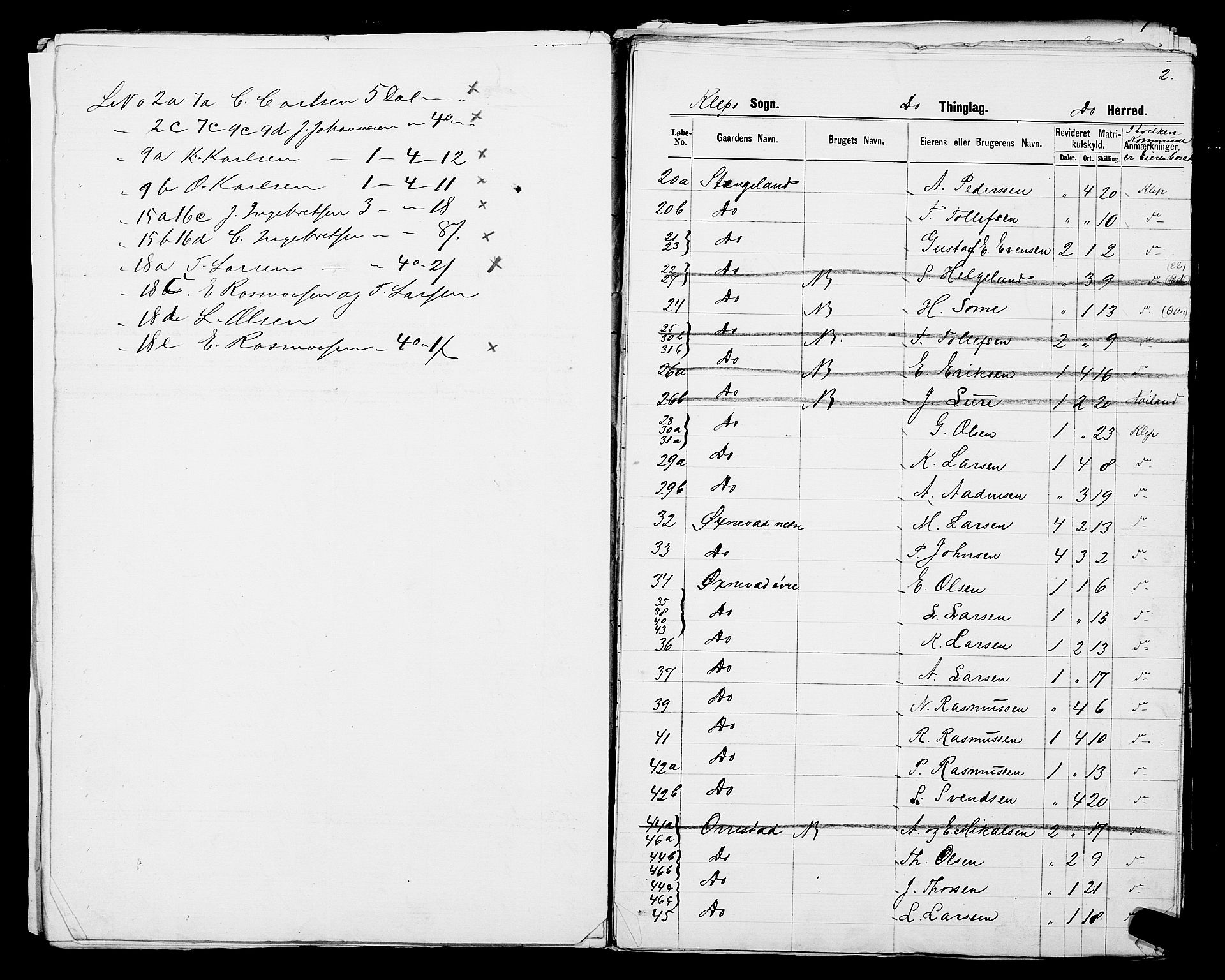 SAST, Folketelling 1875 for 1120P Klepp prestegjeld, 1875, s. 20