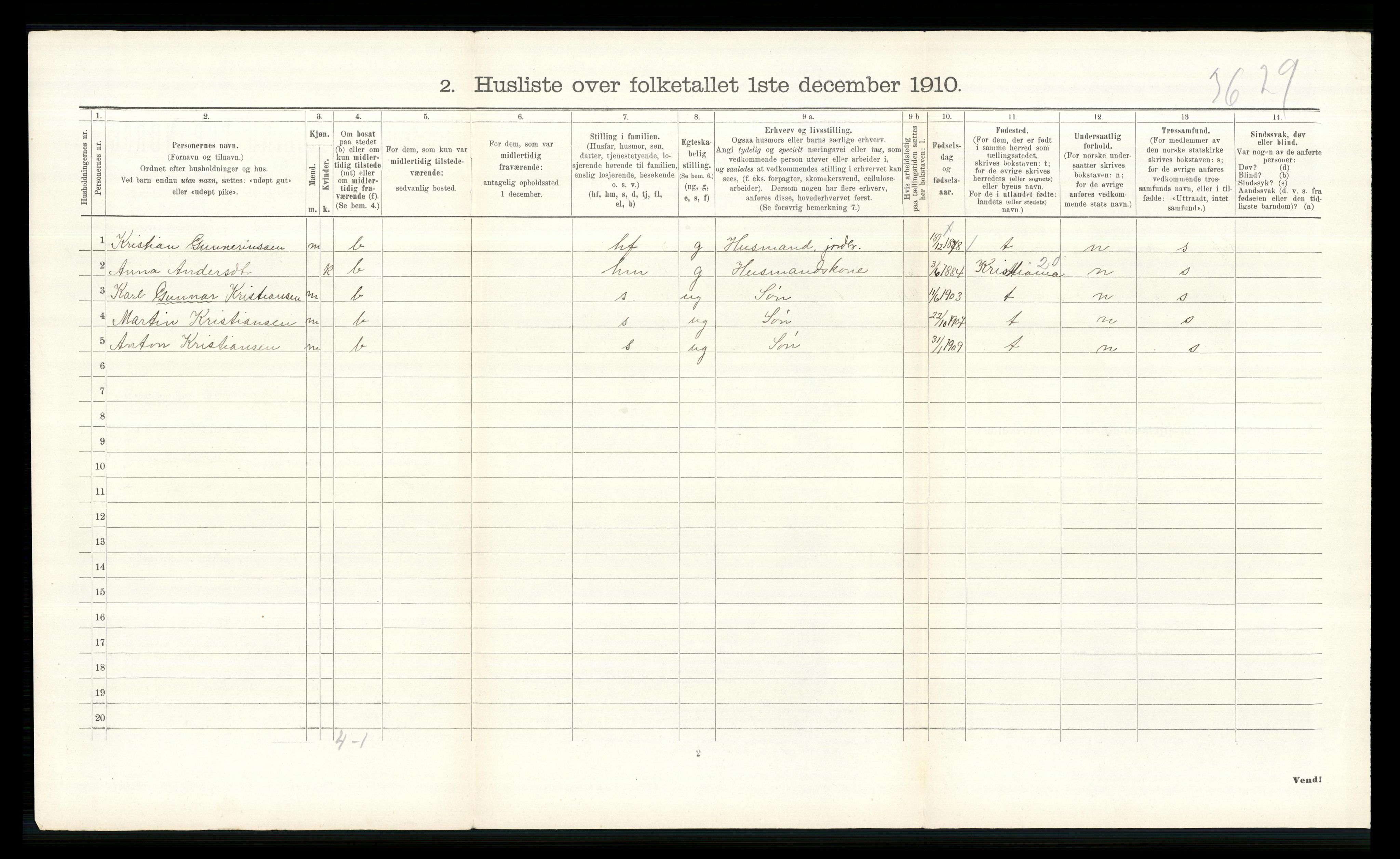 RA, Folketelling 1910 for 0236 Nes herred, 1910, s. 1883