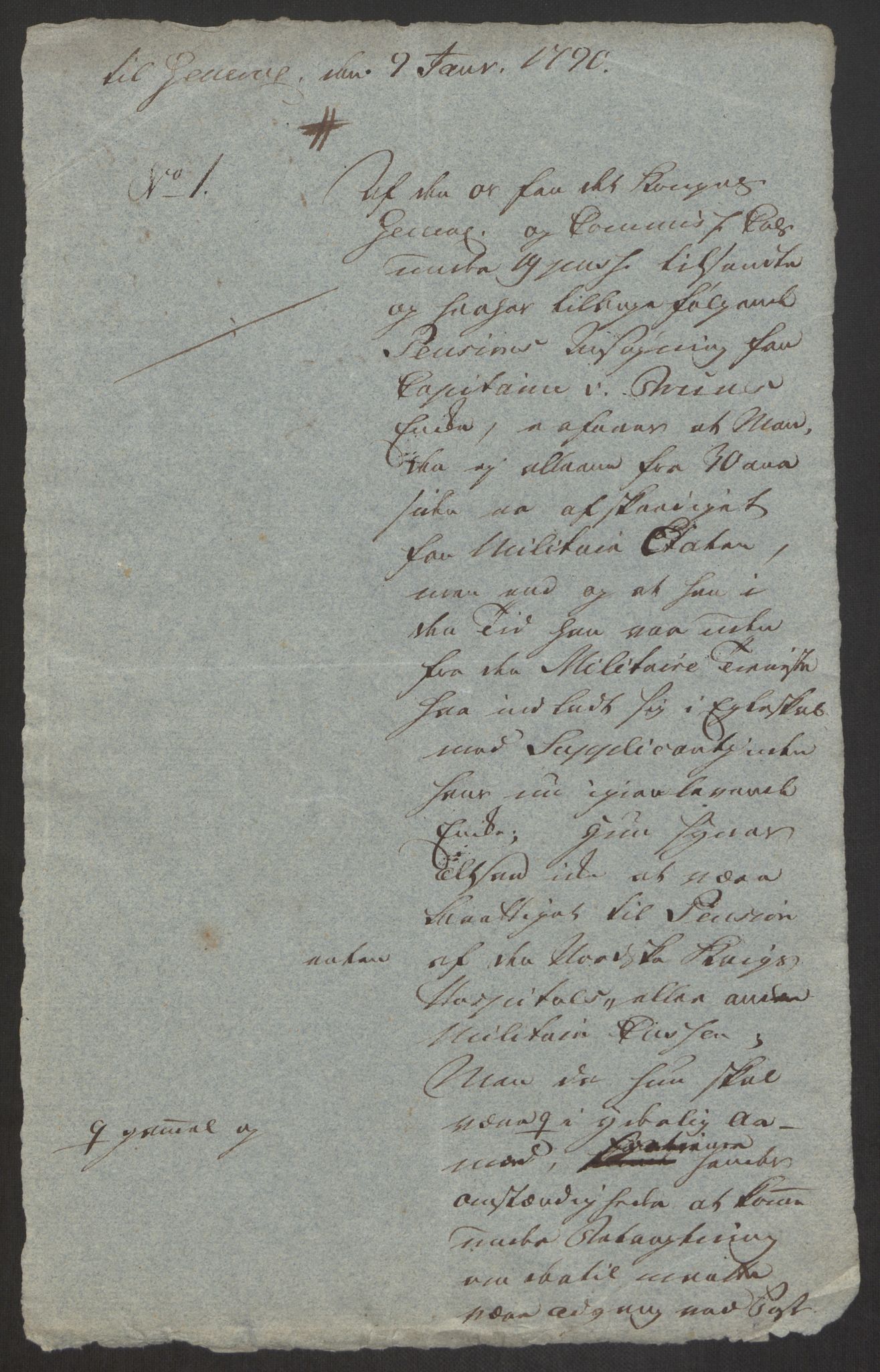 Forsvaret, Den norske kvesthuskasse/krigshospitalkasse, AV/RA-RAFA-1887/F/Fa/L0008: Konsepter, 1790-1793, s. 9