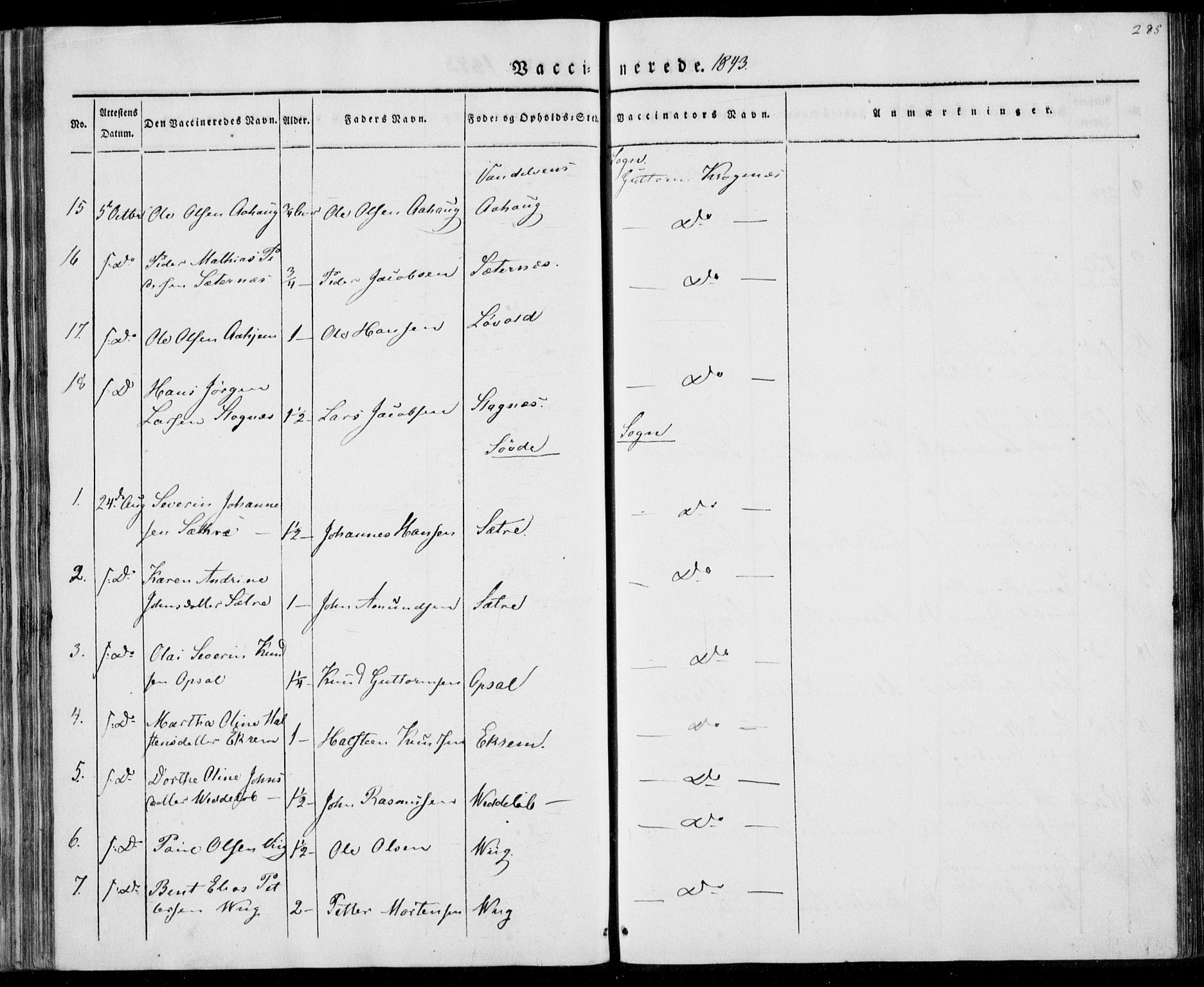 Ministerialprotokoller, klokkerbøker og fødselsregistre - Møre og Romsdal, AV/SAT-A-1454/501/L0005: Ministerialbok nr. 501A05, 1831-1844, s. 285