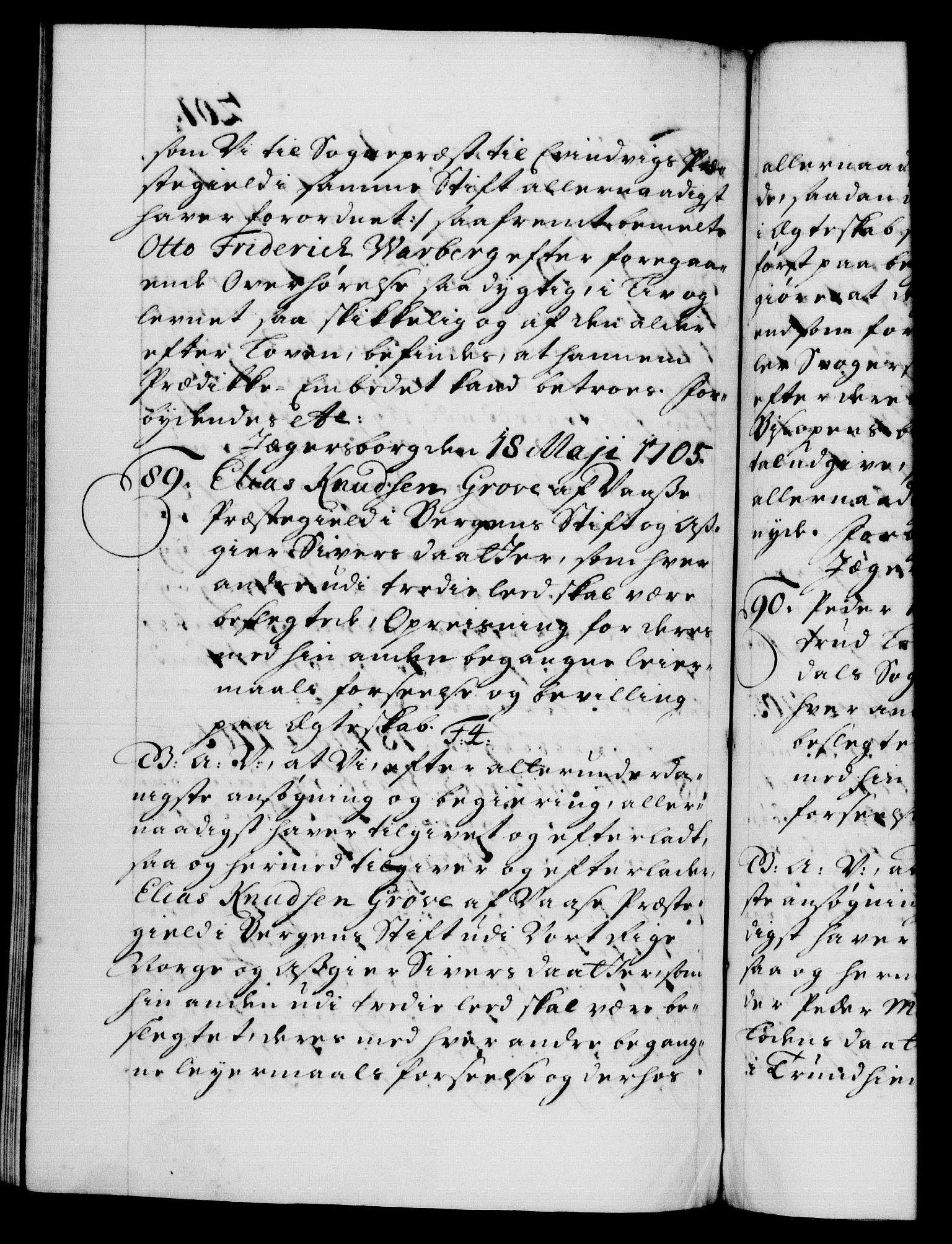 Danske Kanselli 1572-1799, AV/RA-EA-3023/F/Fc/Fca/Fcaa/L0019: Norske registre, 1704-1707, s. 201b