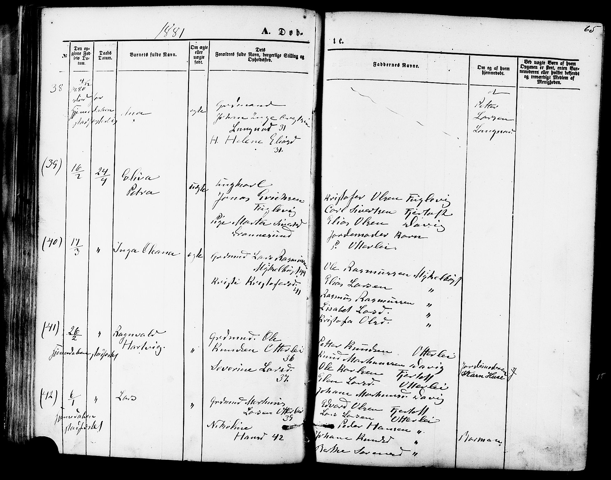 Ministerialprotokoller, klokkerbøker og fødselsregistre - Møre og Romsdal, AV/SAT-A-1454/536/L0500: Ministerialbok nr. 536A09, 1876-1889, s. 65