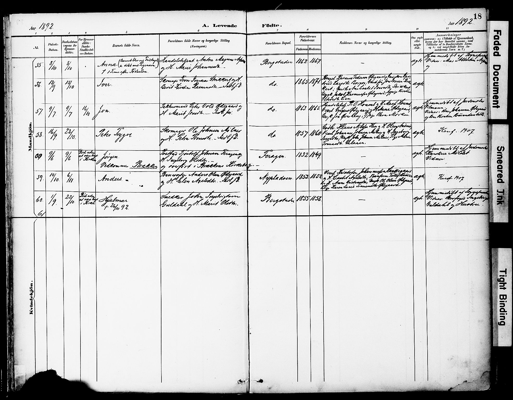 Ministerialprotokoller, klokkerbøker og fødselsregistre - Sør-Trøndelag, SAT/A-1456/681/L0935: Ministerialbok nr. 681A13, 1890-1898, s. 18