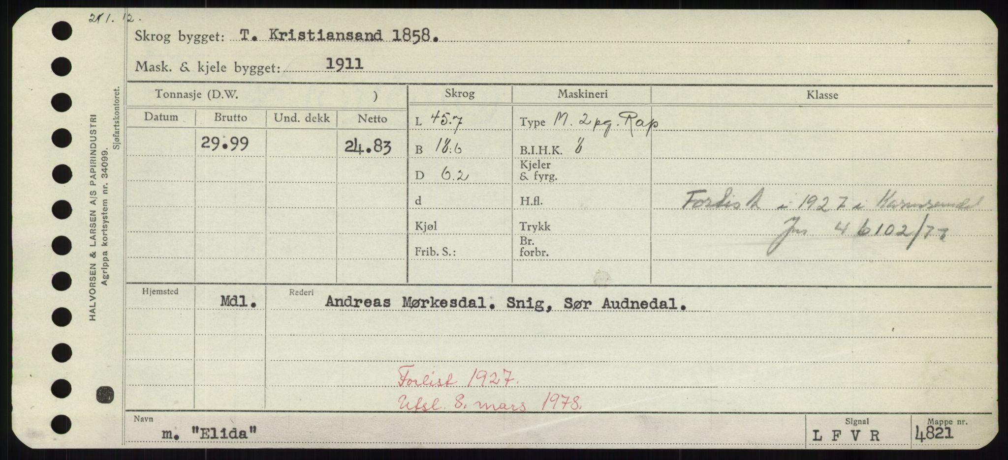 Sjøfartsdirektoratet med forløpere, Skipsmålingen, RA/S-1627/H/Hd/L0009: Fartøy, E, s. 271