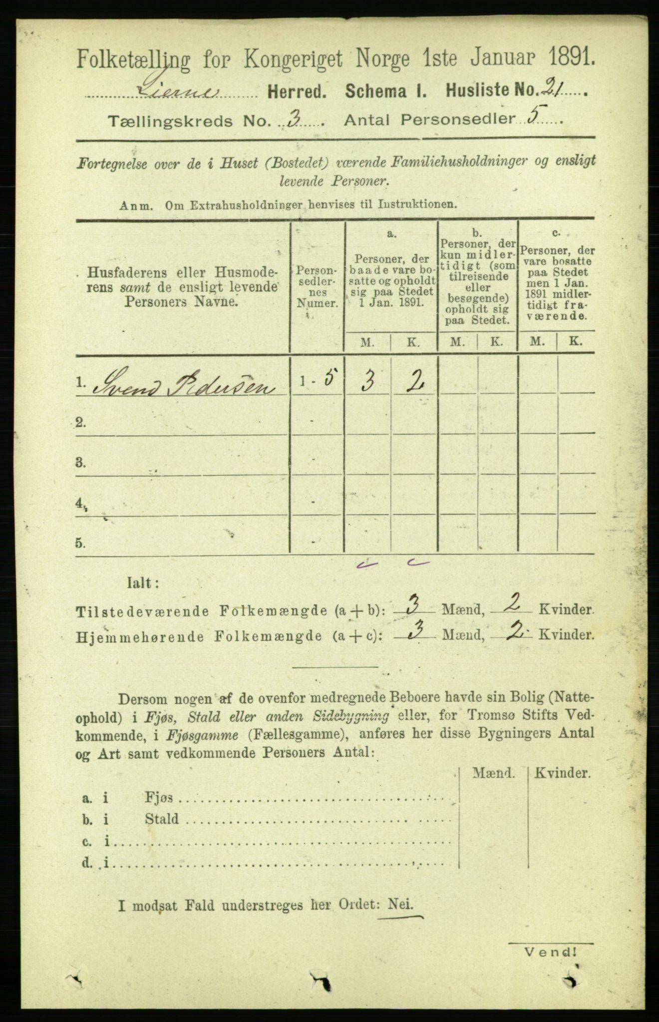 RA, Folketelling 1891 for 1737 Lierne herred, 1891, s. 784