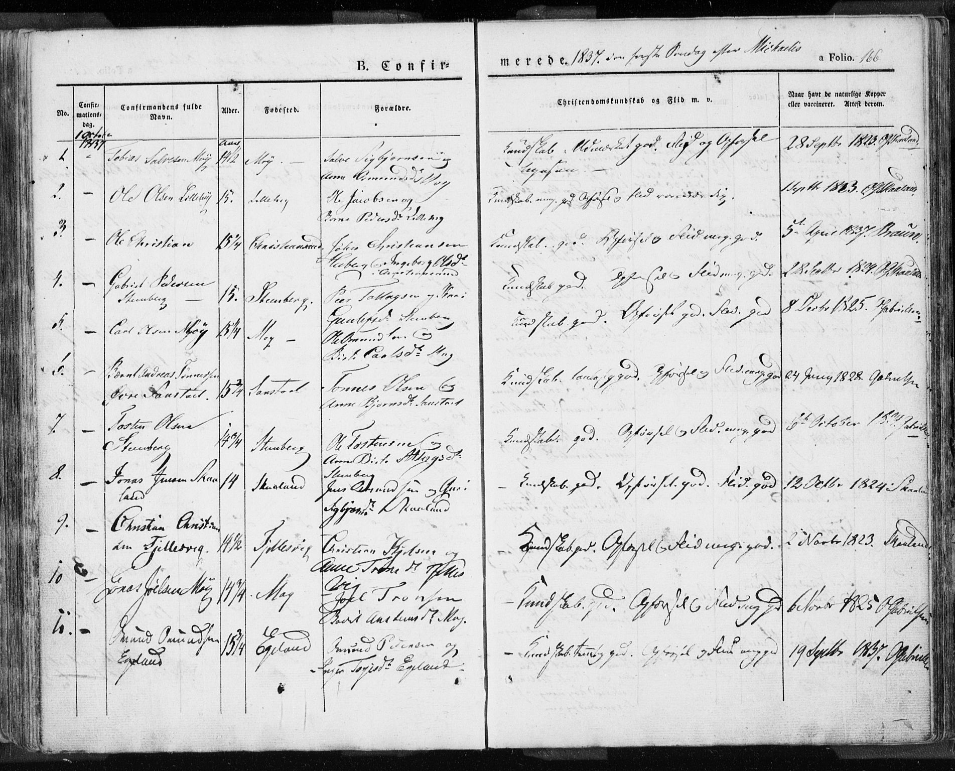 Lund sokneprestkontor, AV/SAST-A-101809/S06/L0007: Ministerialbok nr. A 7.1, 1833-1854, s. 166