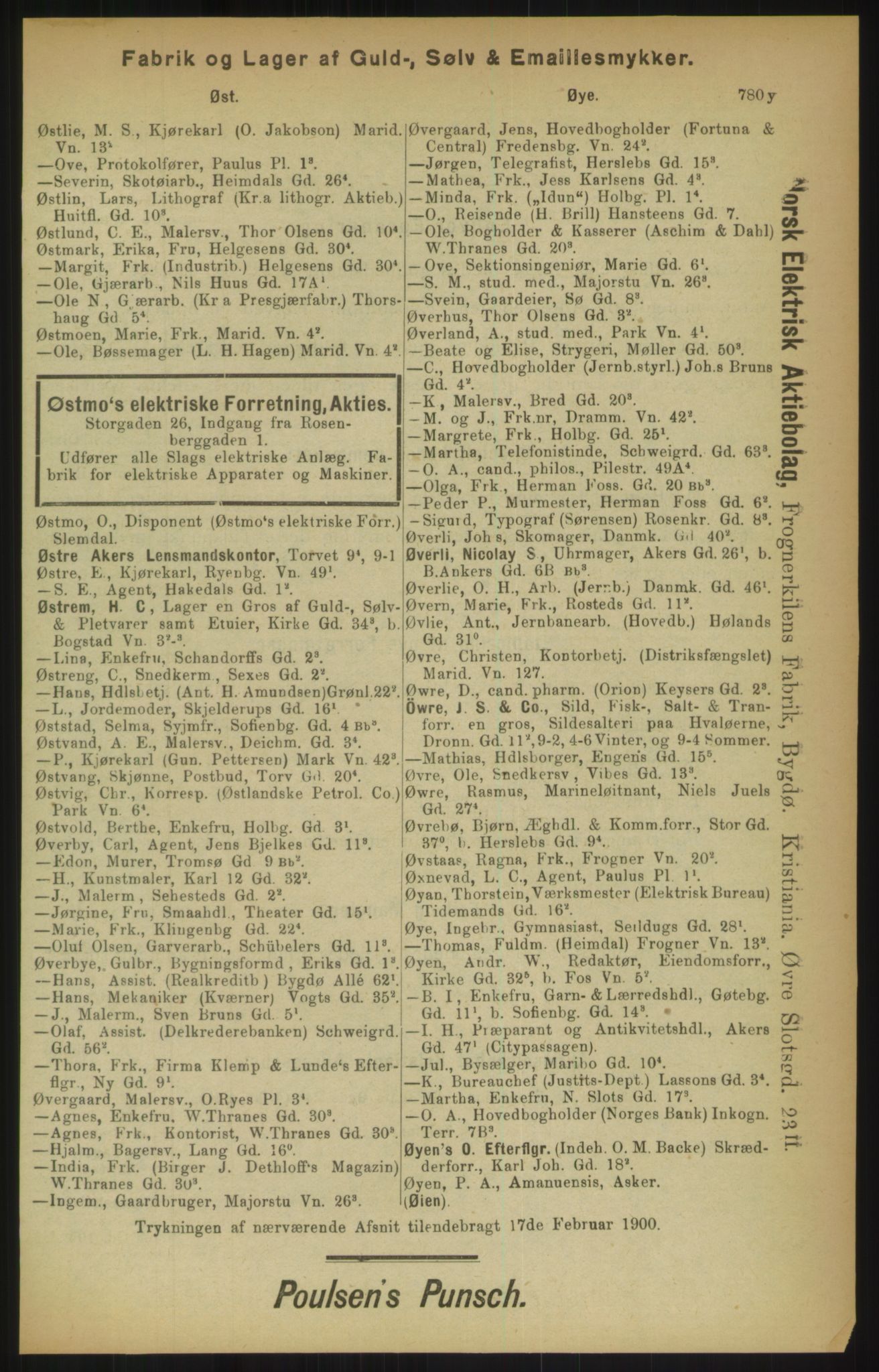 Kristiania/Oslo adressebok, PUBL/-, 1900, s. 780