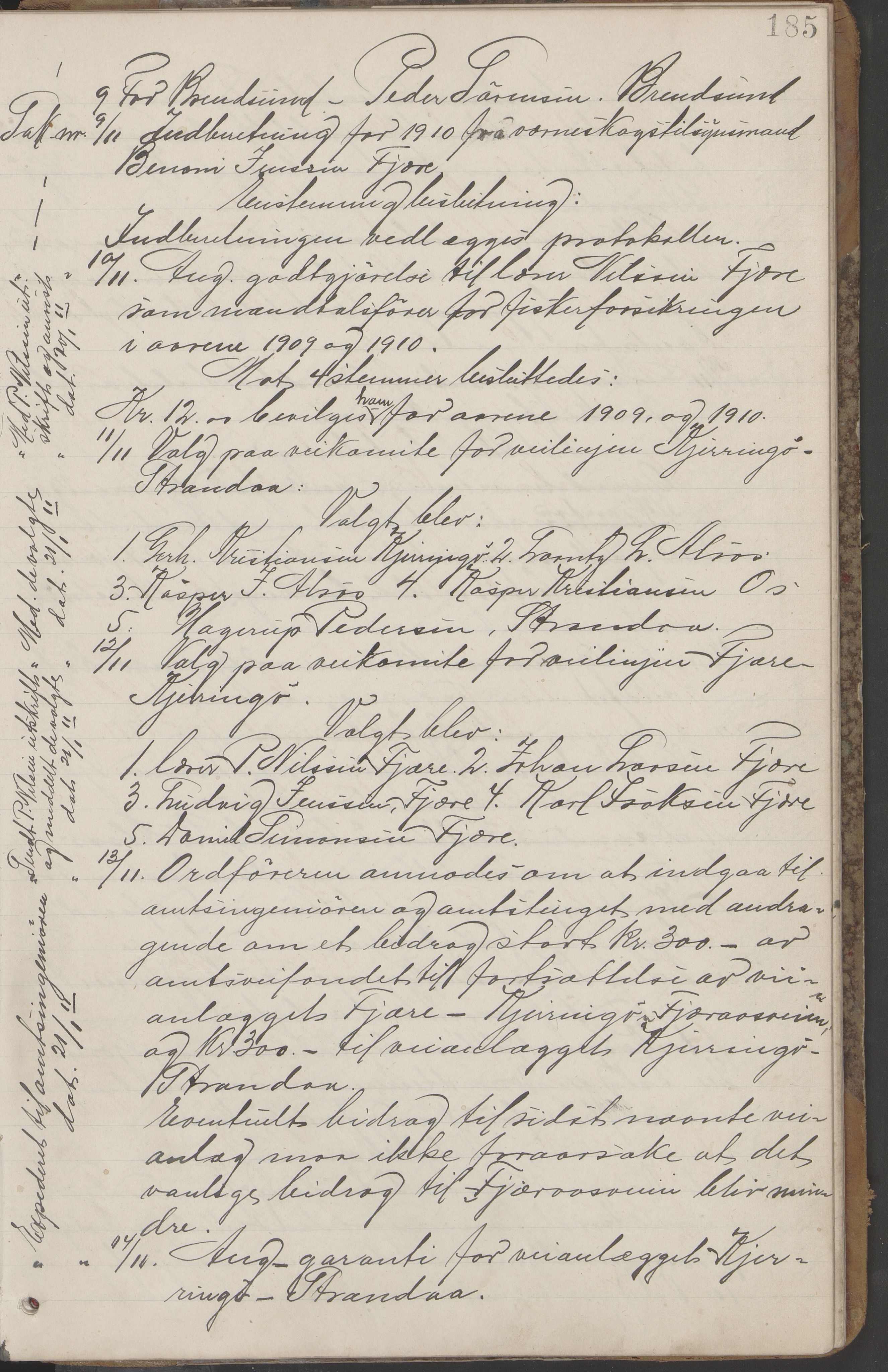 Kjerringøy kommune. Formannskapet, AIN/K-18441.150/A/Aa/L0002: Forhandlingsprotokoll Norfolden- Kjerringø formanskap, 1900-1911