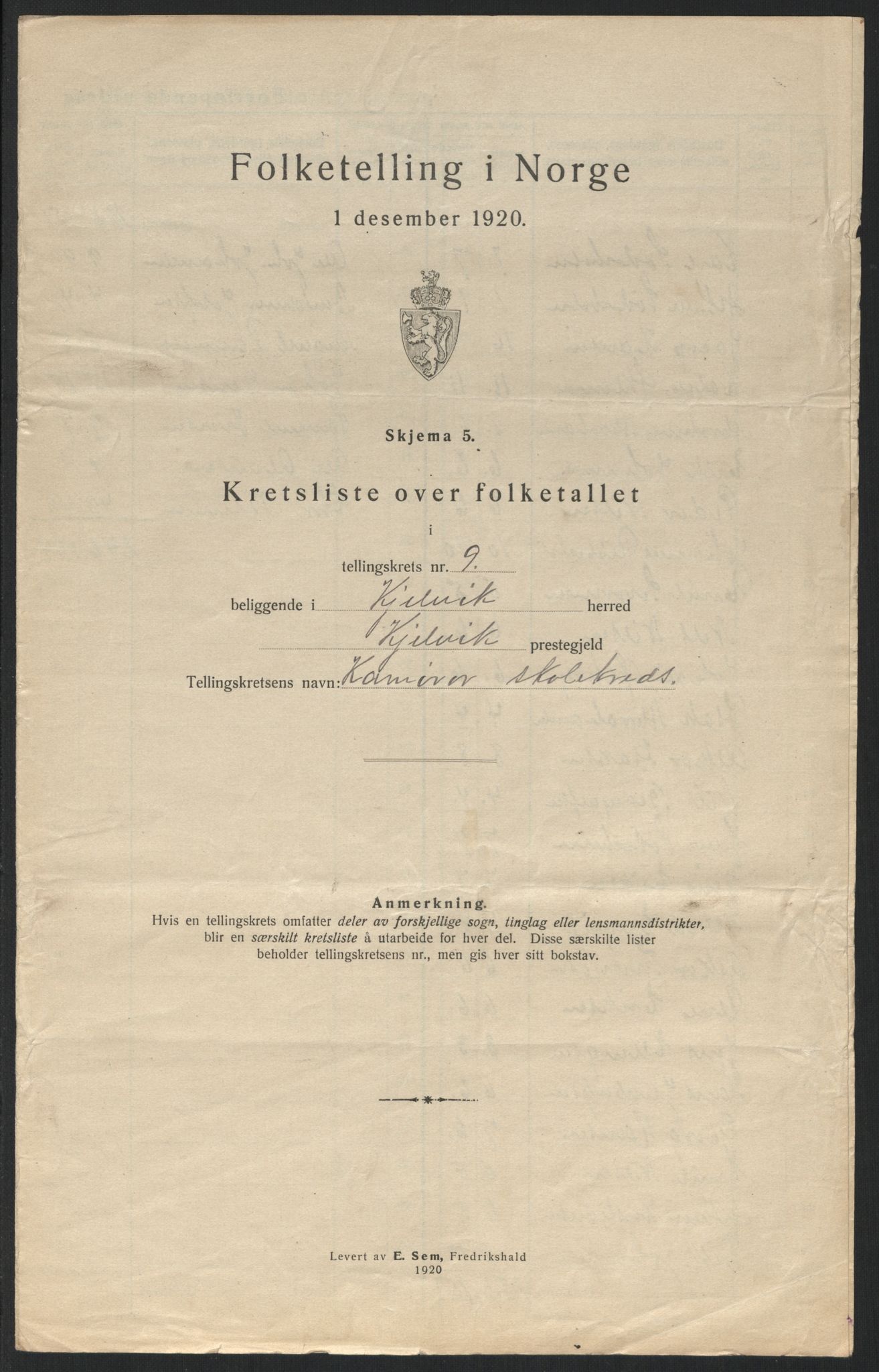SATØ, Folketelling 1920 for 2019 Kjelvik herred, 1920, s. 34