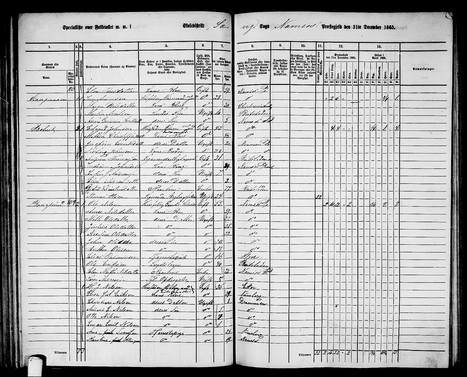 RA, Folketelling 1865 for 1745L Namsos prestegjeld, Vemundvik sokn og Sævik sokn, 1865, s. 75