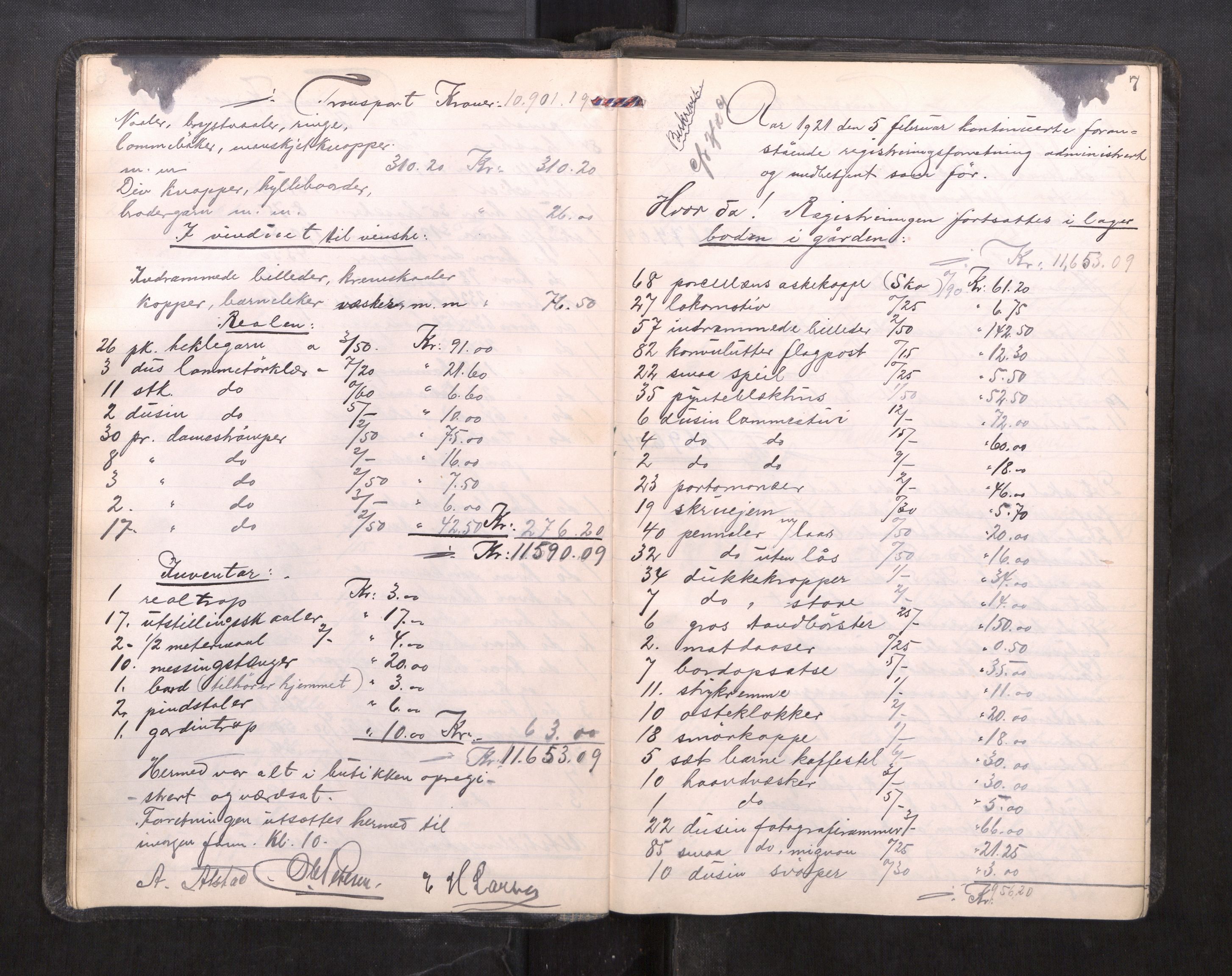 Trondheim byfogd, AV/SAT-A-0003/1/3/3C/L0039: Skifteregistreringsprotokoll - 2/2-27/9. (u/ register), 1921-1922, s. 7