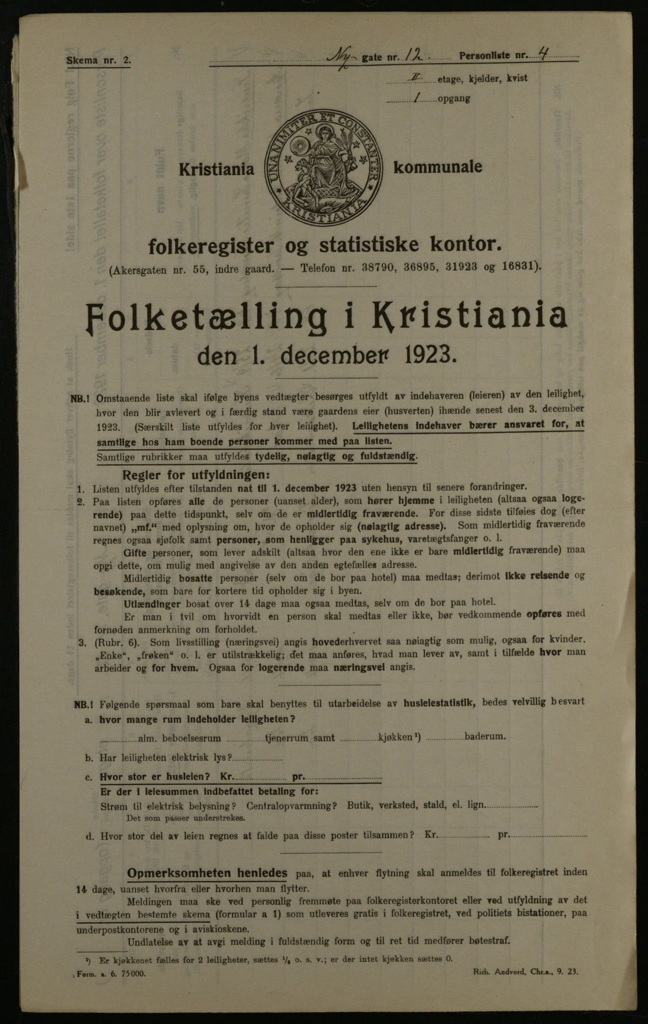 OBA, Kommunal folketelling 1.12.1923 for Kristiania, 1923, s. 81283