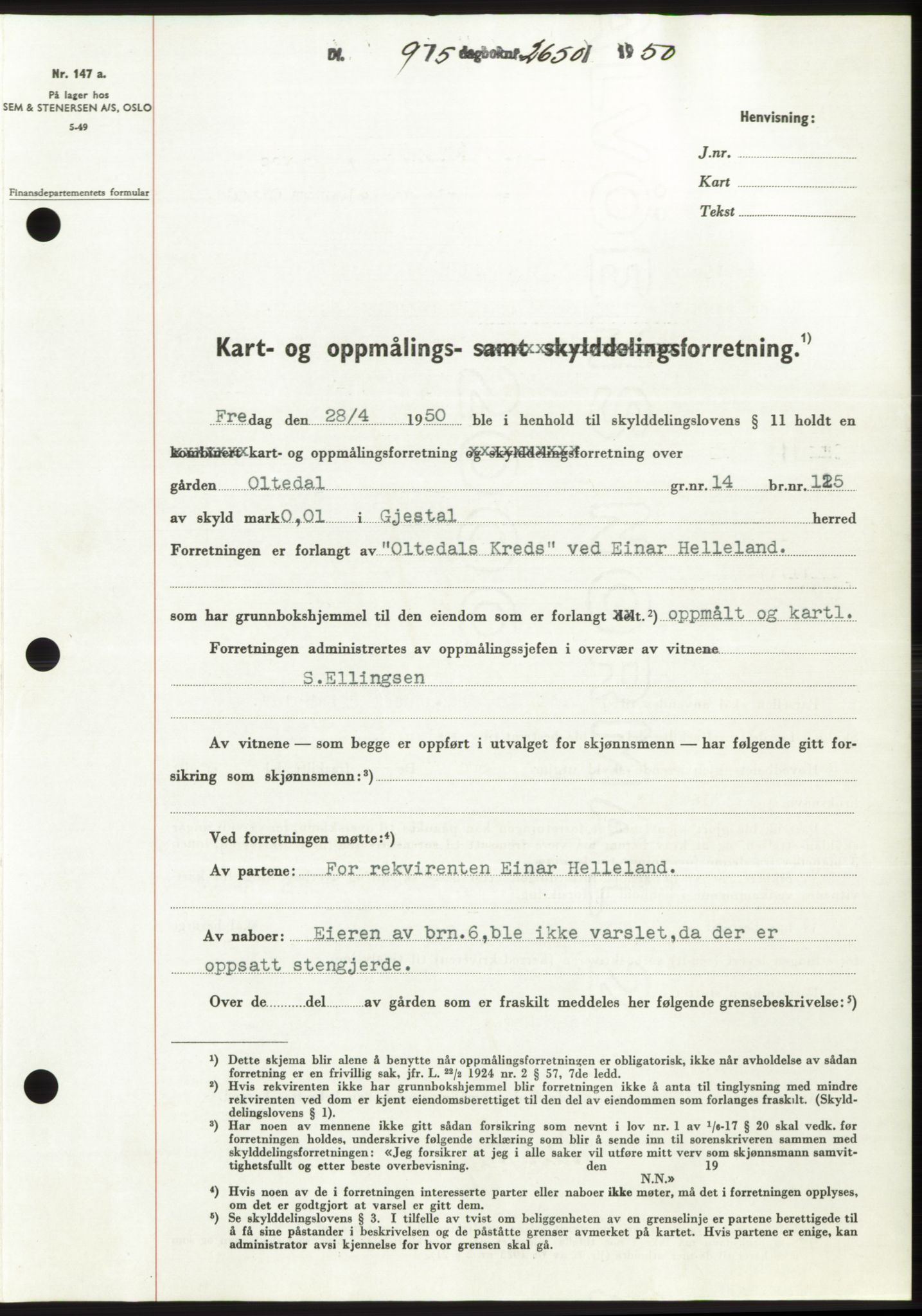 Jæren sorenskriveri, SAST/A-100310/03/G/Gba/L0107: Pantebok, 1950-1950, Dagboknr: 2650/1950