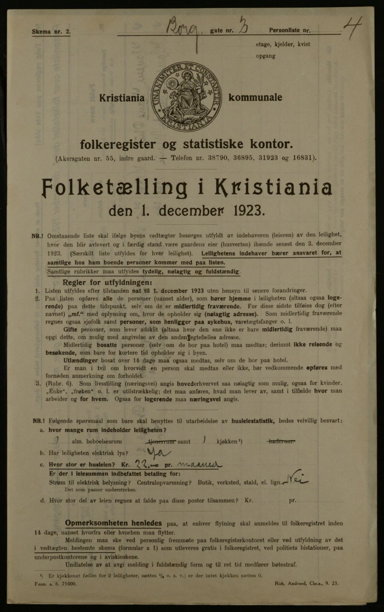 OBA, Kommunal folketelling 1.12.1923 for Kristiania, 1923, s. 8792